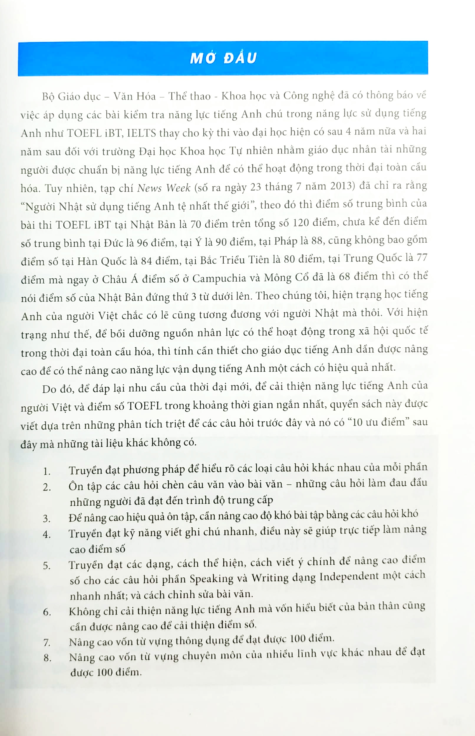 10 ngày tập trung ôn tập cho bài thi toefl ibt