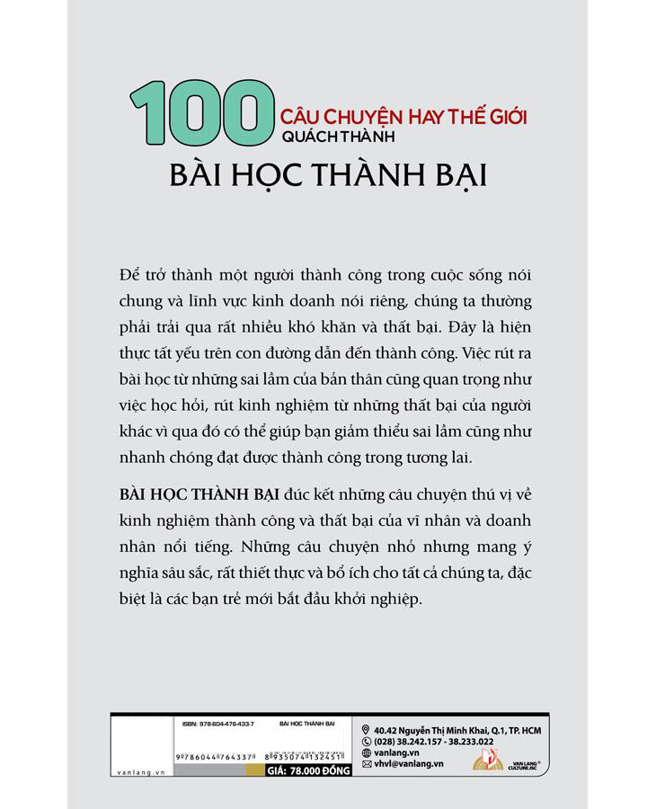 100 câu chuyện hay thế giới - bài học thành bại