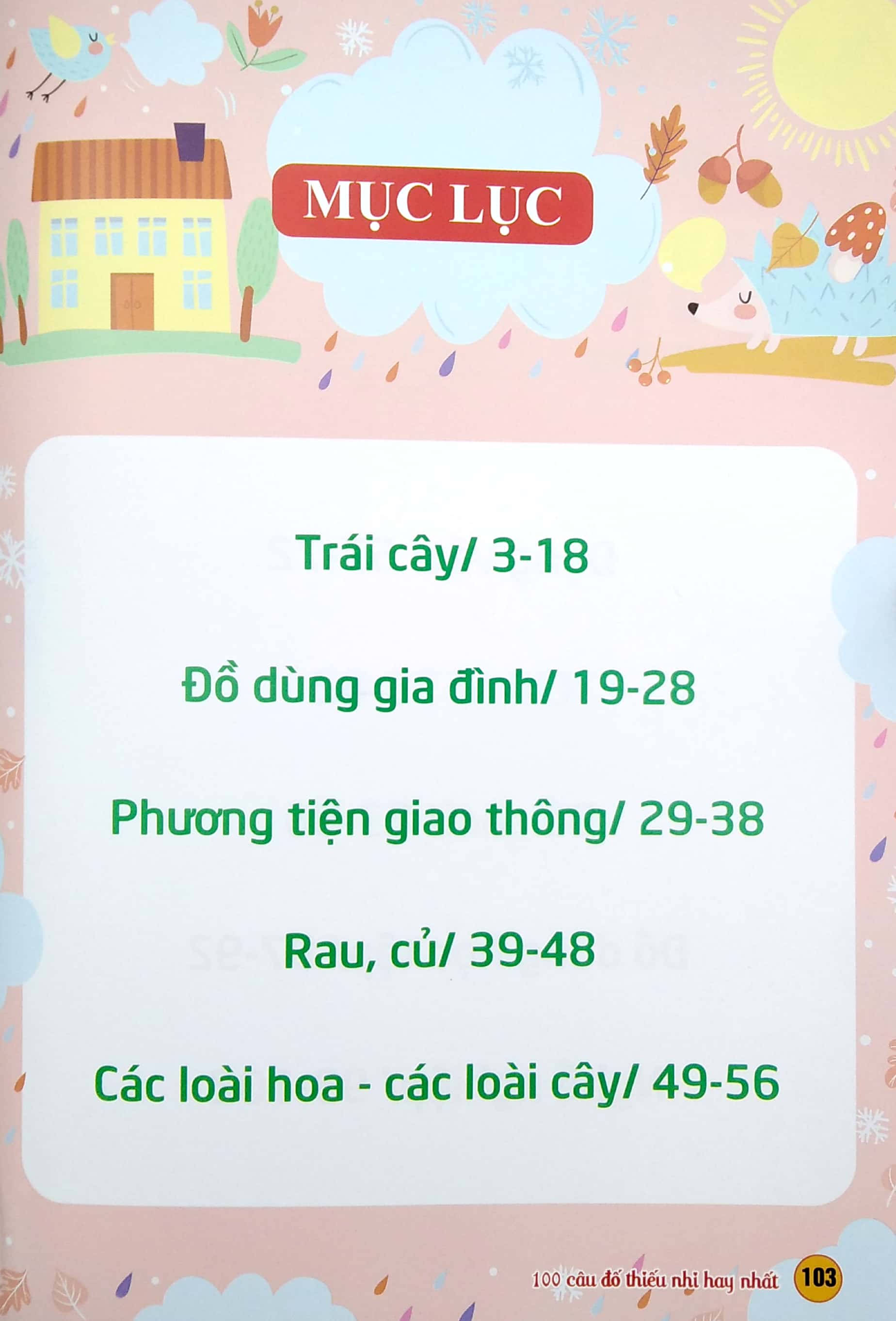 100 câu đố thiếu nhi hay nhất - giáo dục sớm sách tập đọc cho trẻ