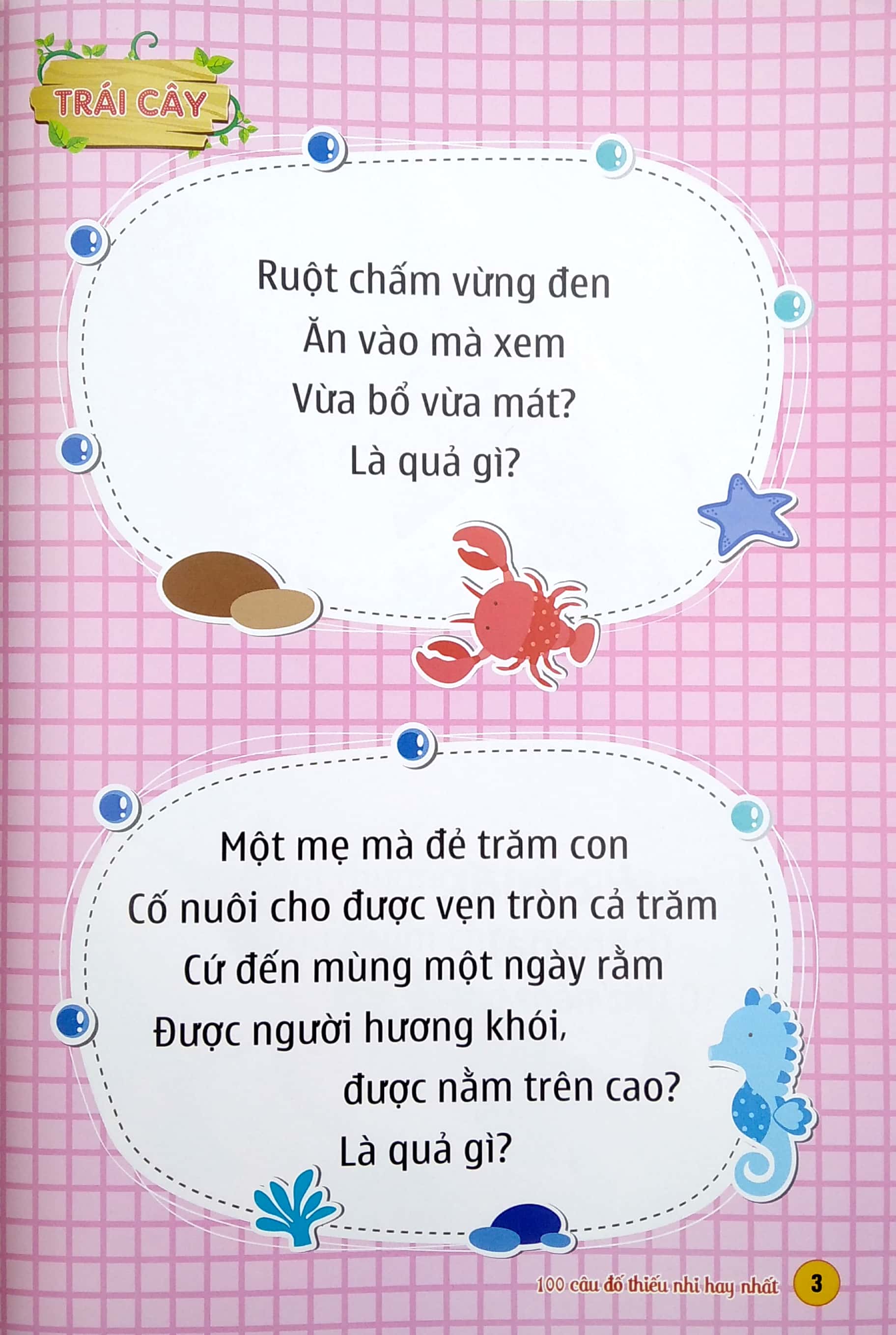 100 câu đố thiếu nhi hay nhất - giáo dục sớm sách tập đọc cho trẻ
