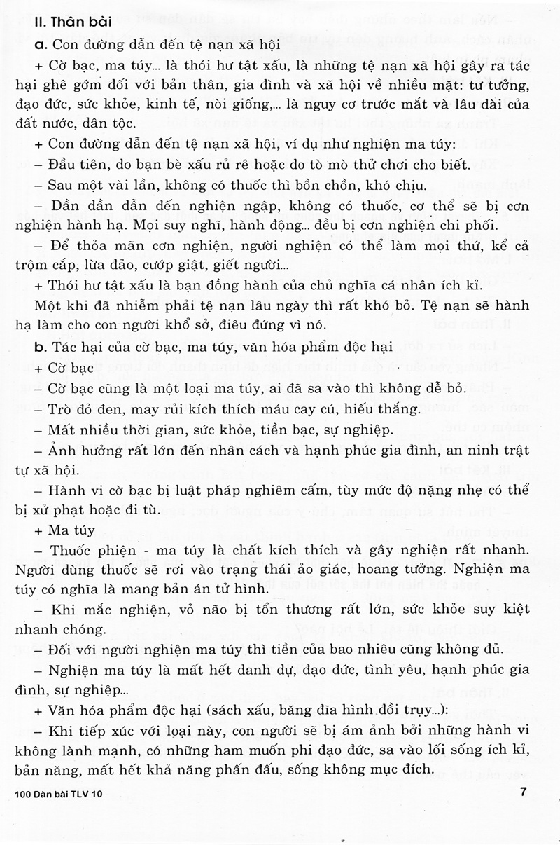 100 dàn bài chi tiết làm văn lớp 10