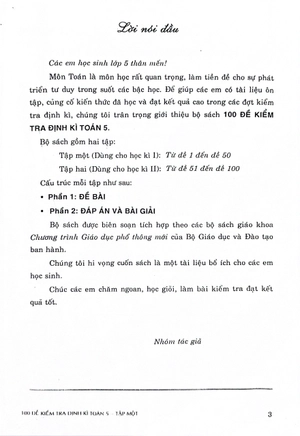 100 đề kiểm tra định kì toán 5 - tập 1 (theo chương trình gdpt mới)