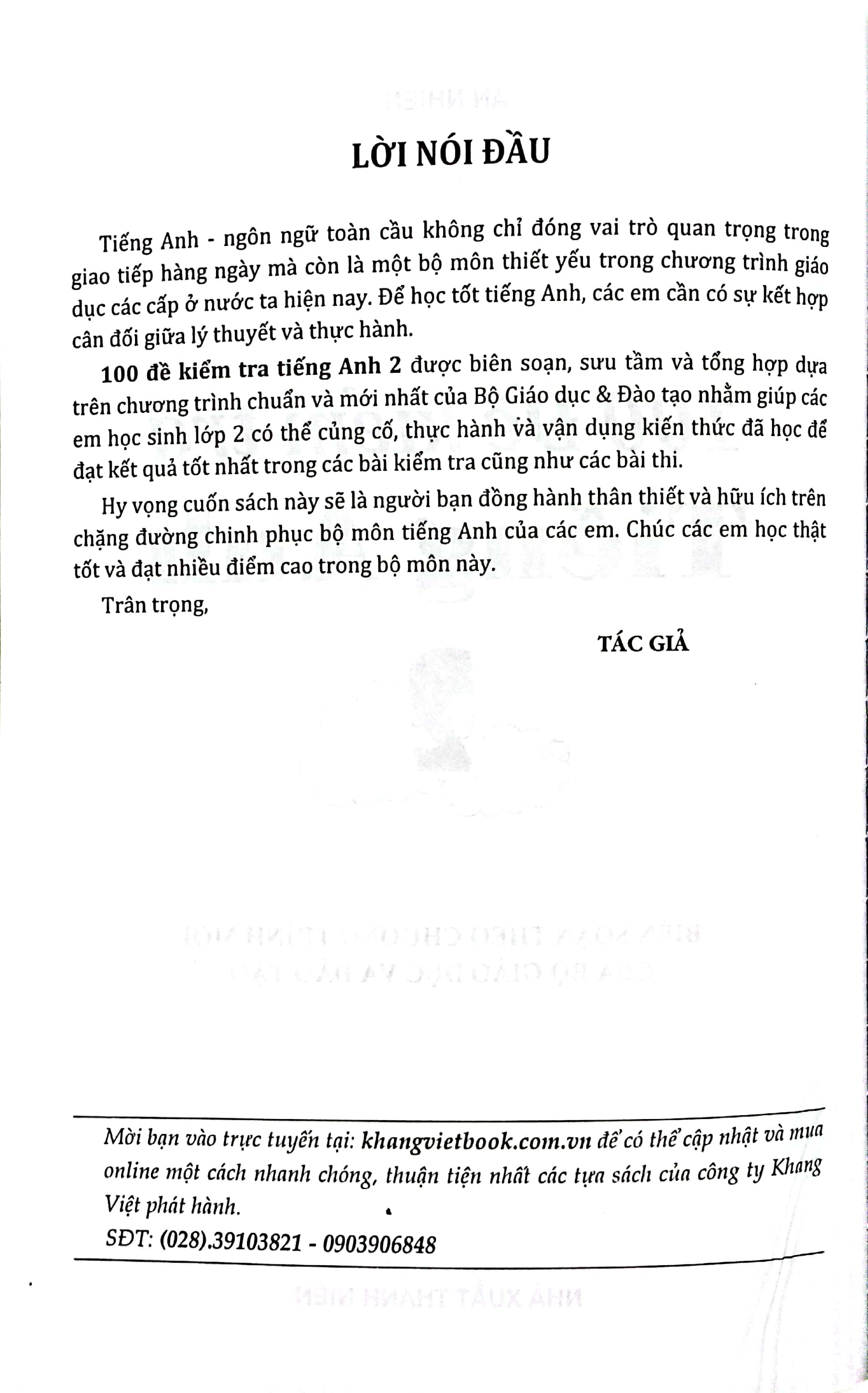 100 đề kiểm tra tiếng anh 2