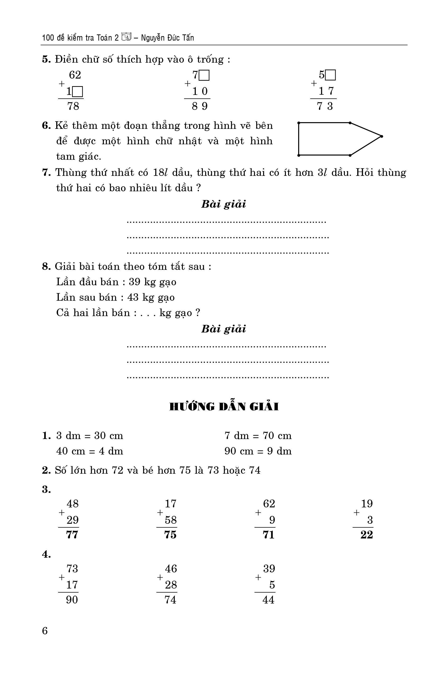 100 đề kiểm tra toán 2