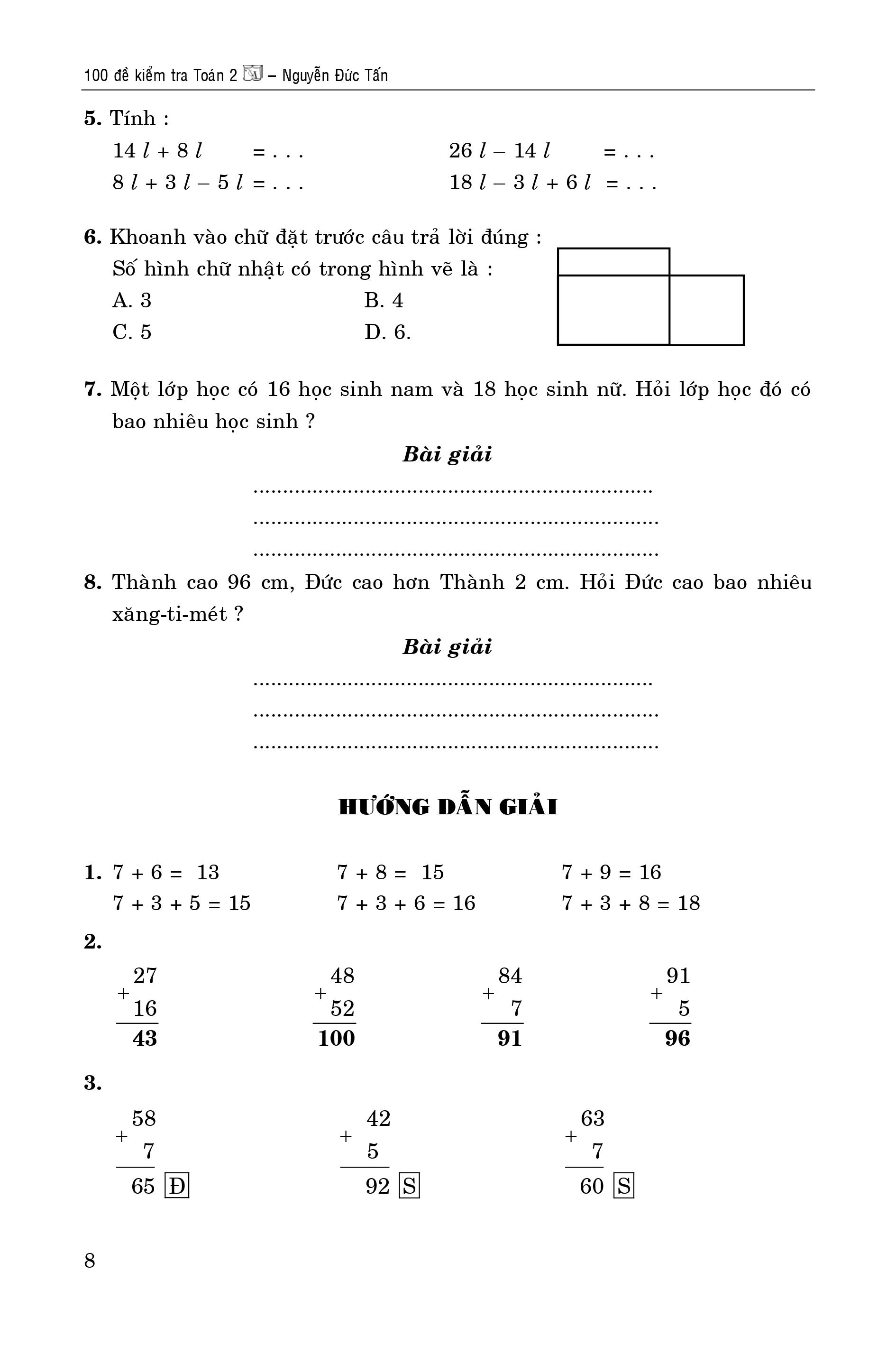 100 đề kiểm tra toán 2