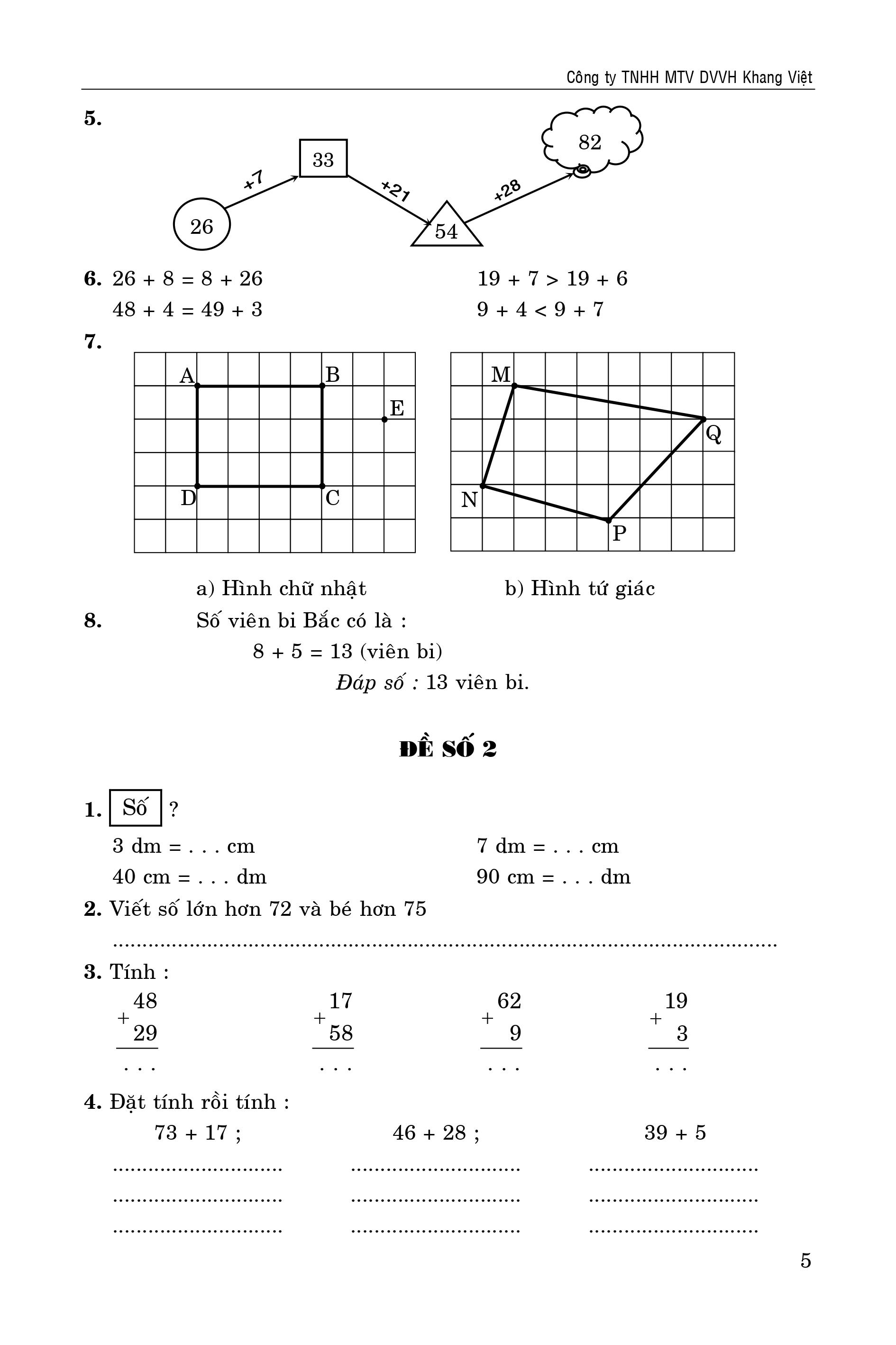 100 đề kiểm tra toán 2