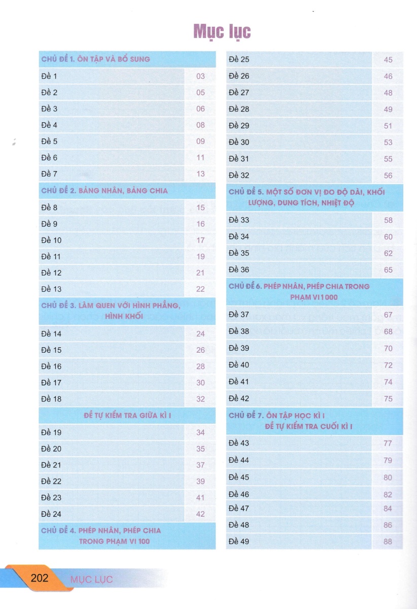 100 đề kiểm tra toán 3