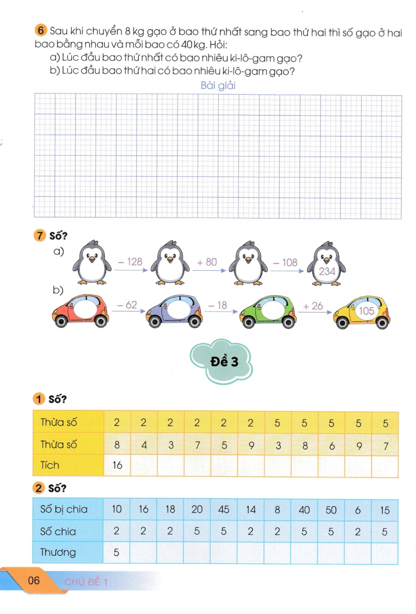 100 đề kiểm tra toán 3
