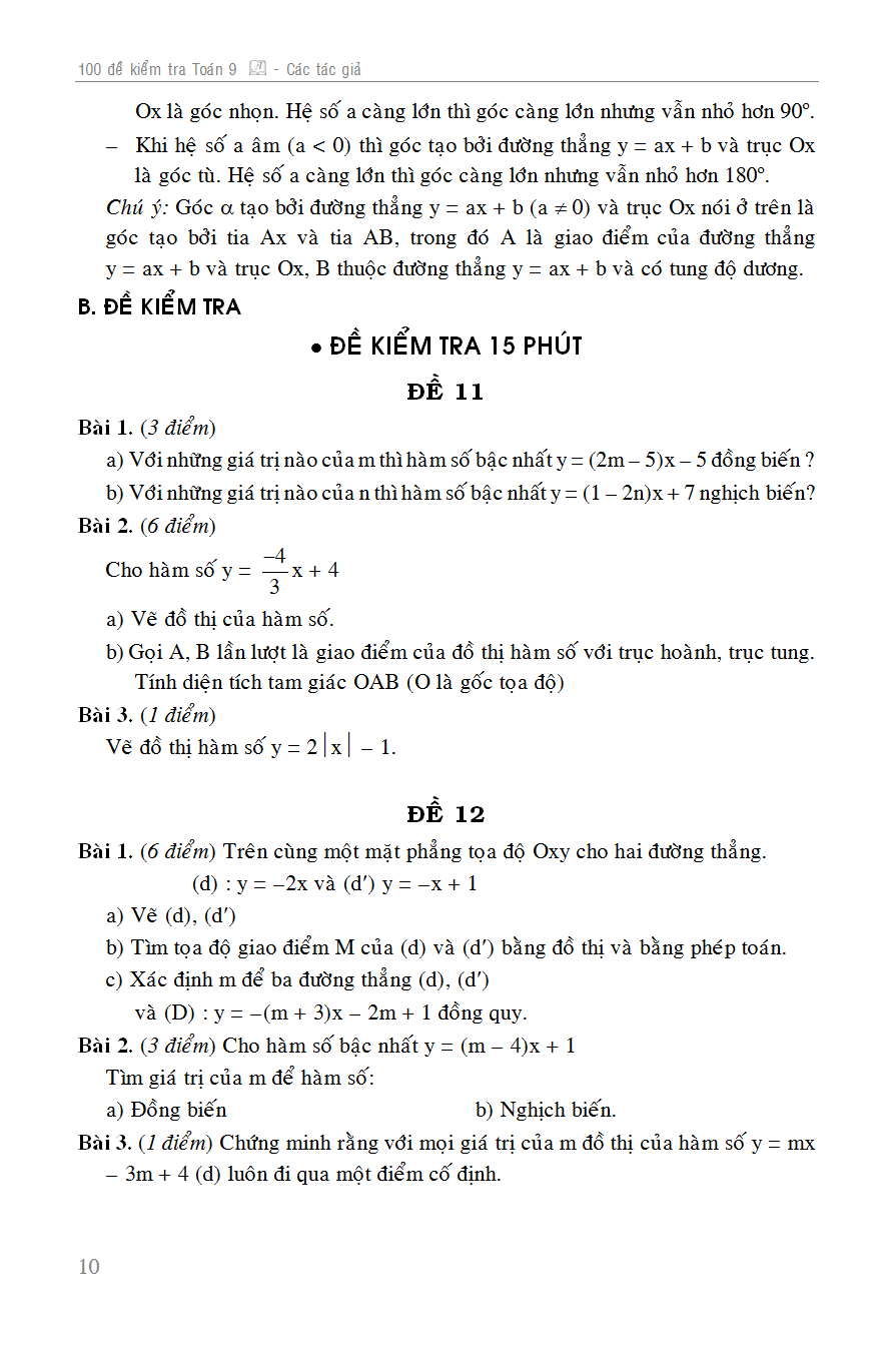 100 đề kiểm tra toán 9
