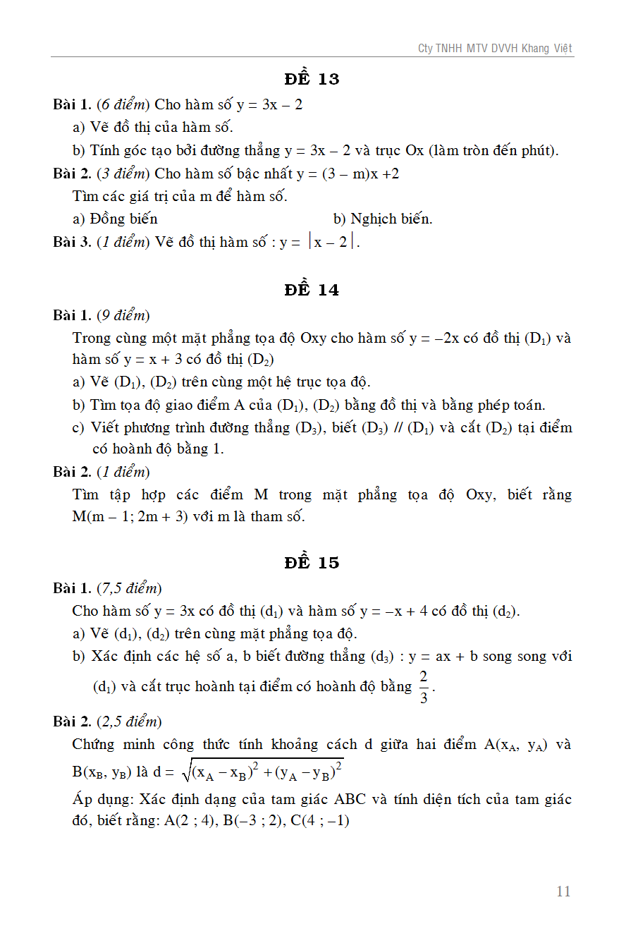 100 đề kiểm tra toán 9