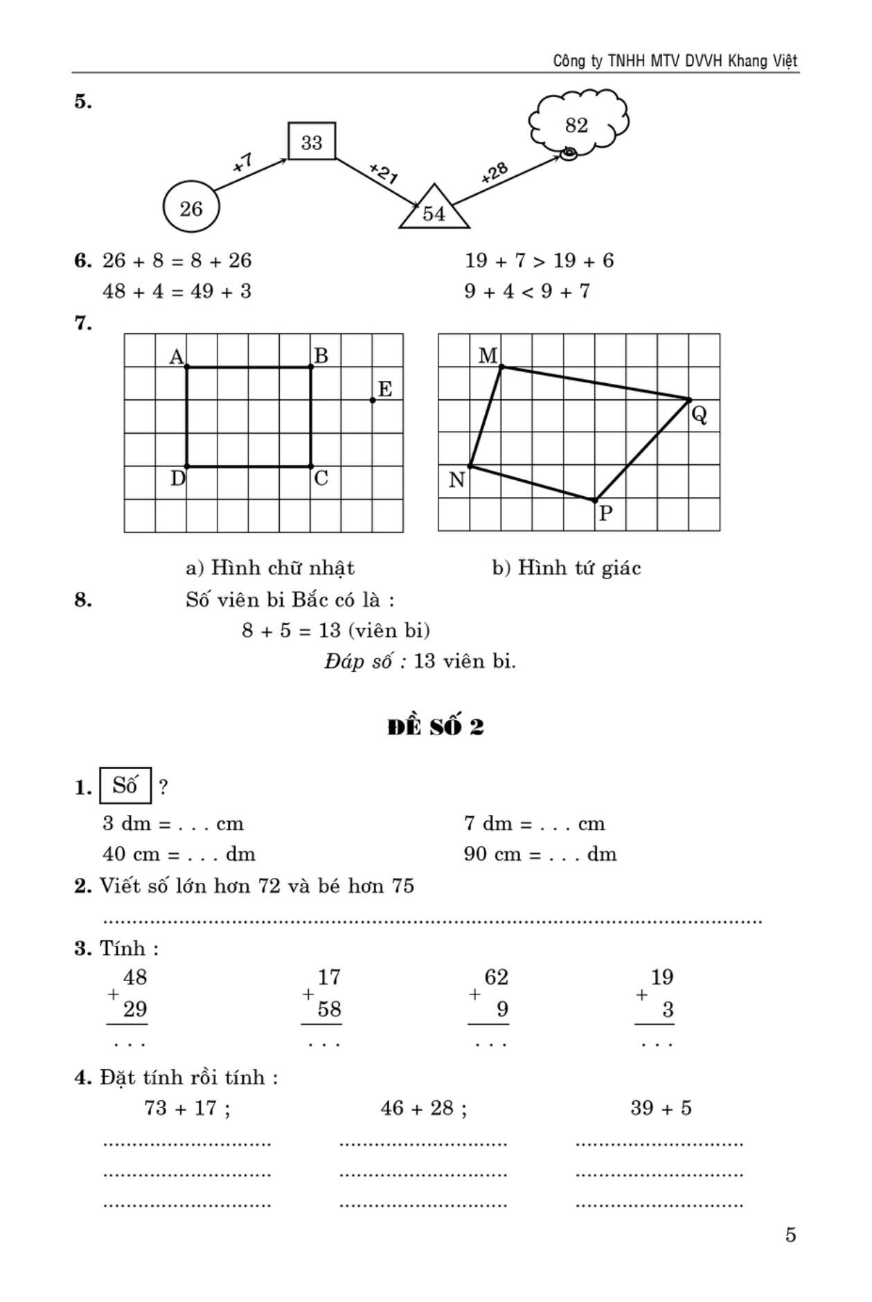 100 đề kiểm tra toán giúp em đạt điểm 10 môn toán 2