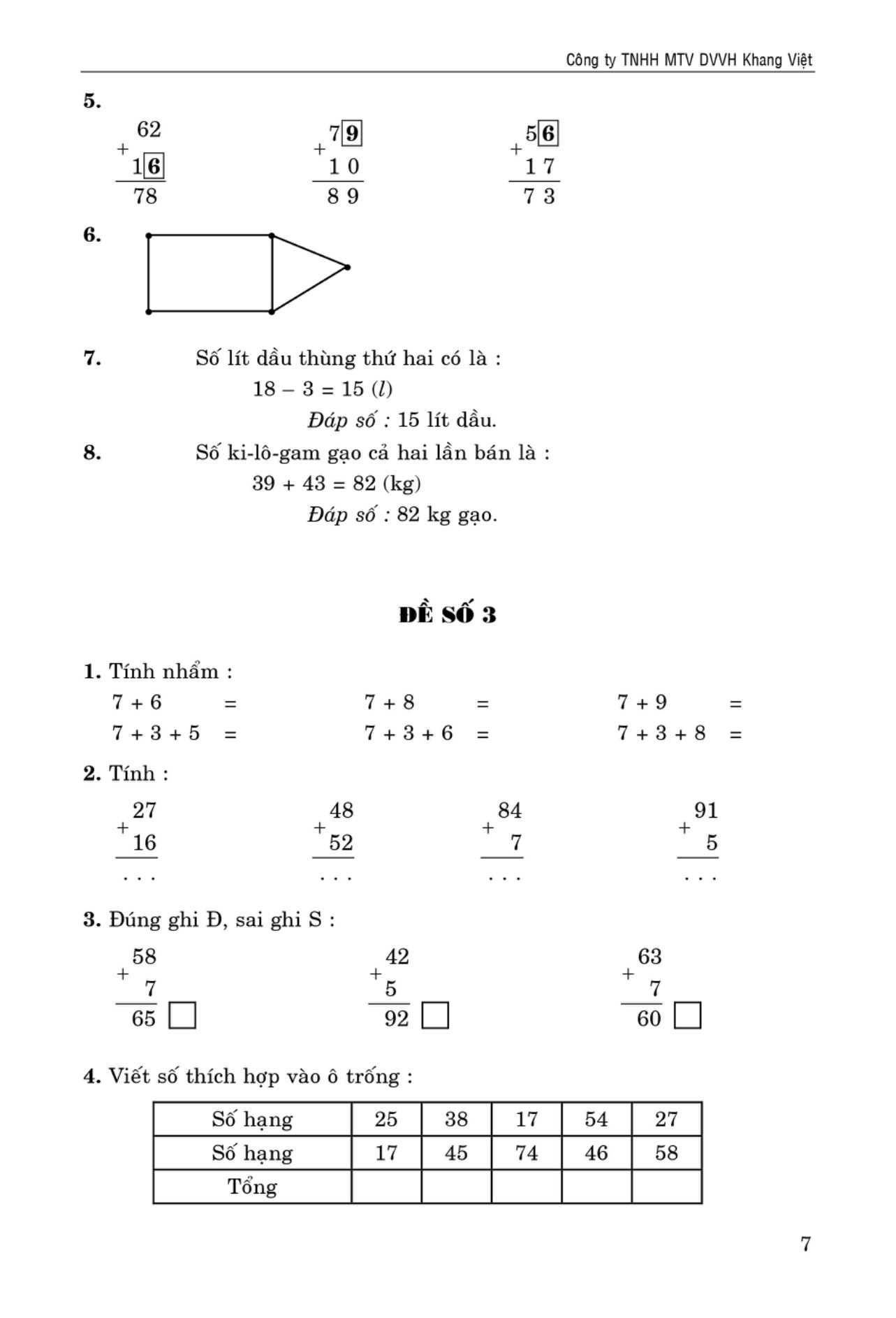 100 đề kiểm tra toán giúp em đạt điểm 10 môn toán 2