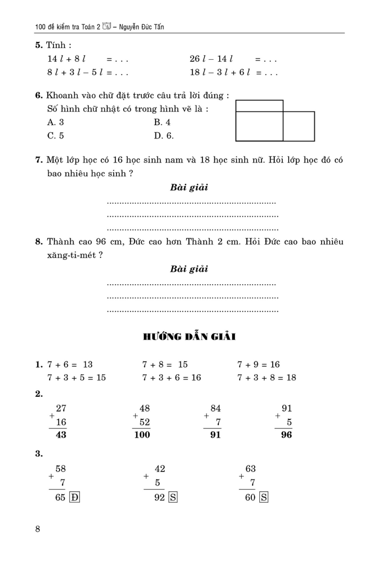 100 đề kiểm tra toán giúp em đạt điểm 10 môn toán 2