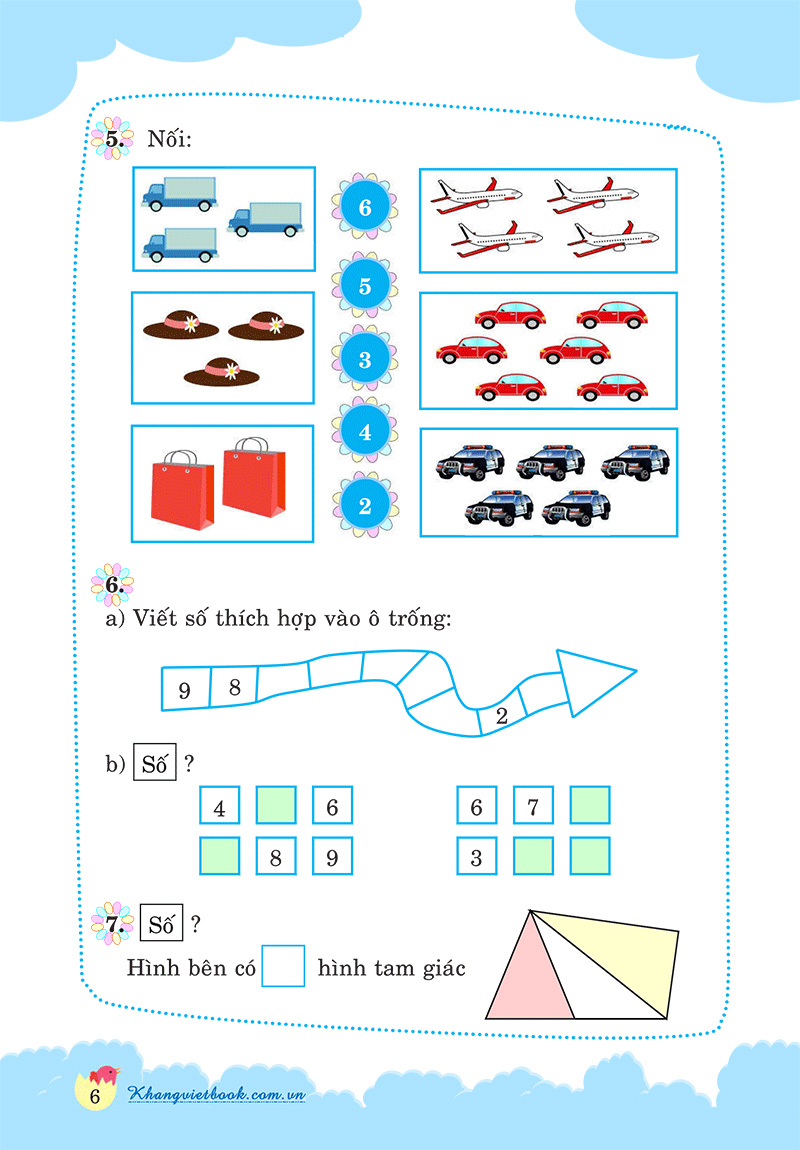 100 đề kiểm tra toán lớp 1