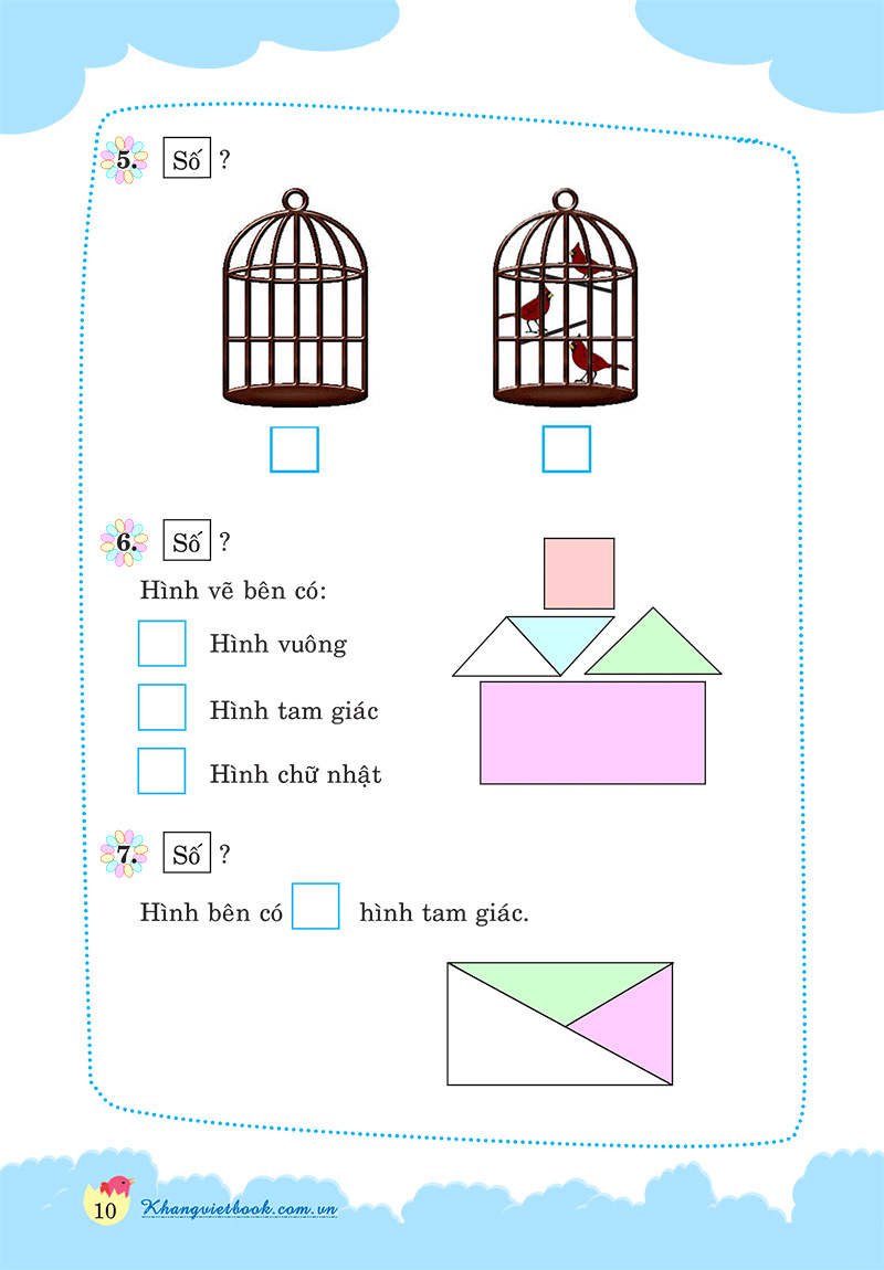 100 đề kiểm tra toán lớp 1