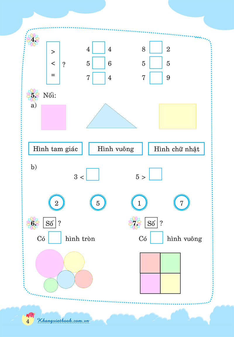 100 đề kiểm tra toán lớp 1