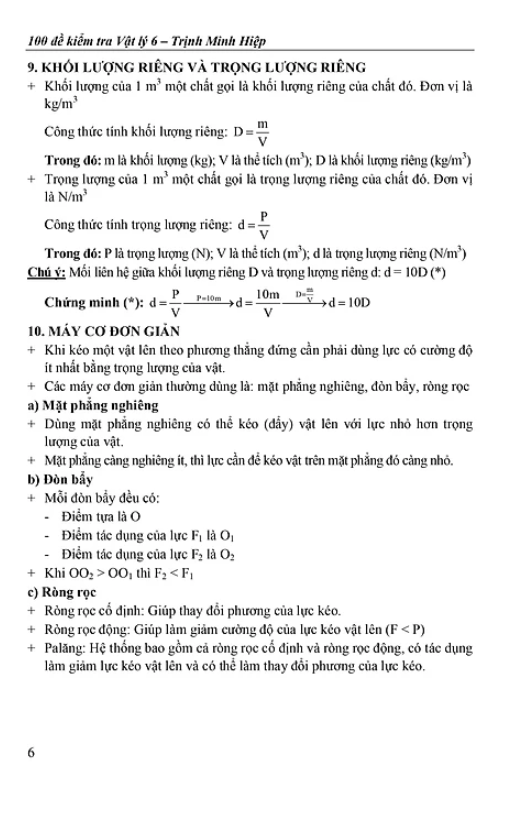 100 đề kiểm tra vật lý 6