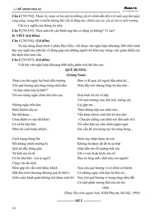 100 đề minh họa tốt nghiệp thpt 2025 - môn ngữ văn