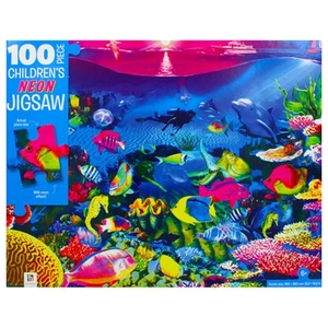 100-piece children's neon jigsaw: neon reef