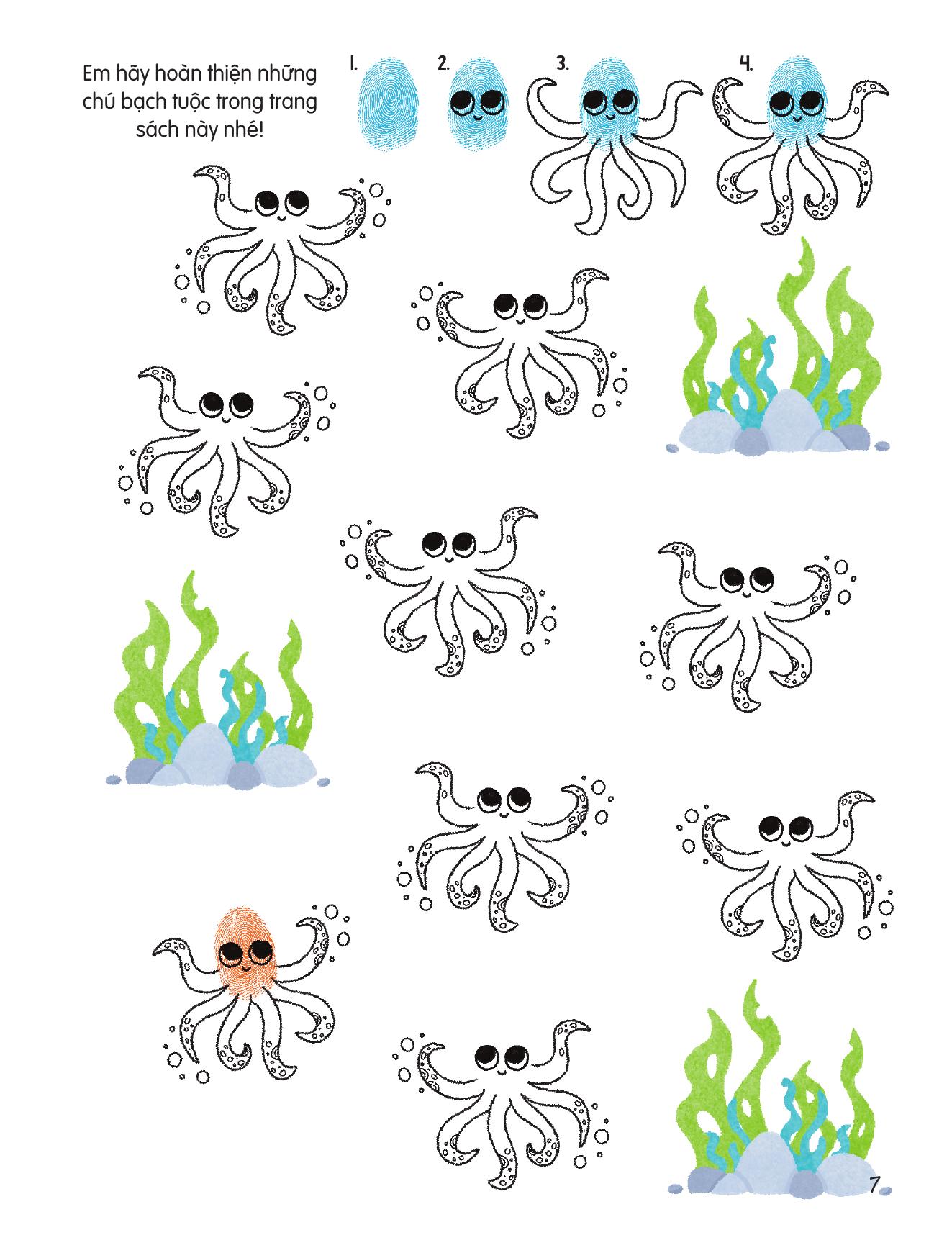 100++ Ý Tưởng Sáng Tạo Vẽ Tranh Bằng Vân Tay - Đại Dương - Bìa Cứng