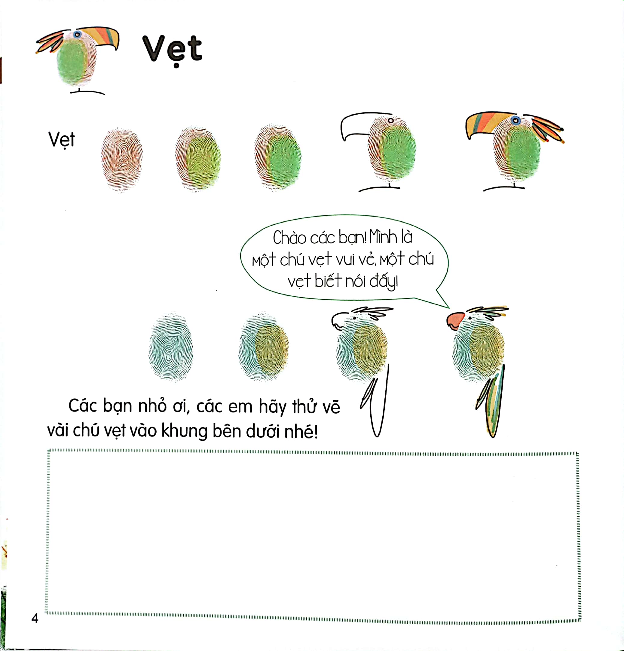 100++ ý tưởng sáng tạo vẽ tranh bằng vân tay - động vật