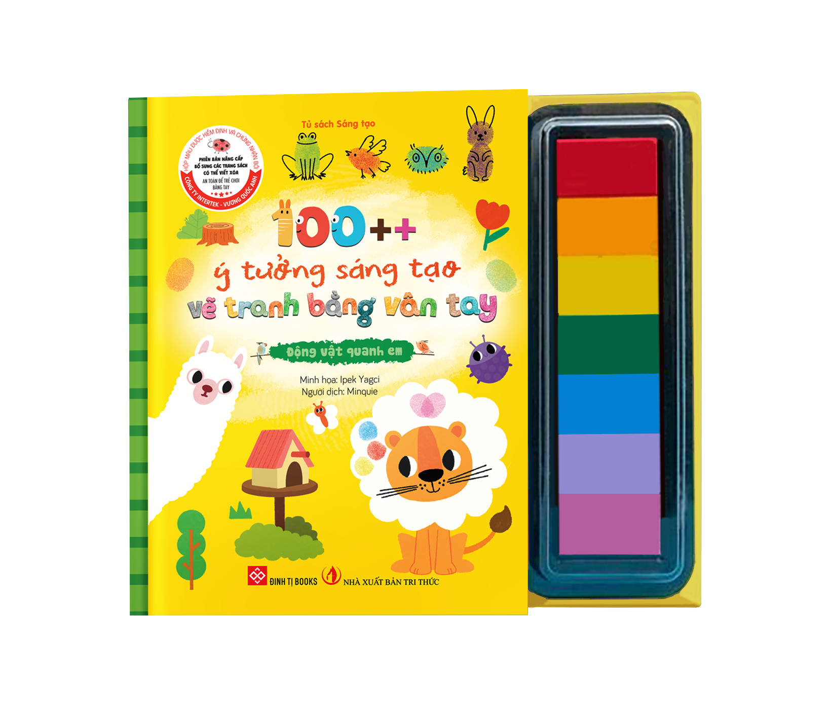 100++ Ý Tưởng Sáng Tạo Vẽ Tranh Bằng Vân Tay - Động Vật Quanh Em - Bìa Cứng