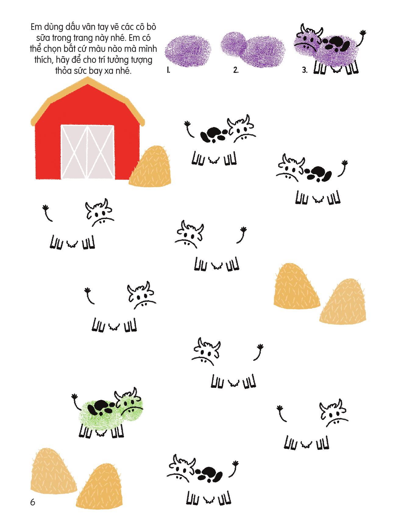 100++ Ý Tưởng Sáng Tạo Vẽ Tranh Bằng Vân Tay - Động Vật Quanh Em - Bìa Cứng