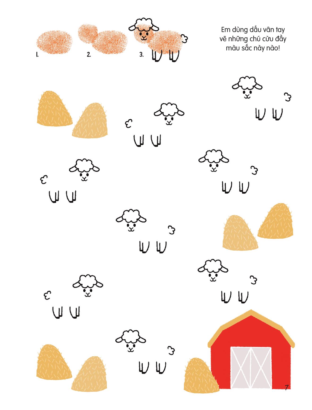 100++ Ý Tưởng Sáng Tạo Vẽ Tranh Bằng Vân Tay - Động Vật Quanh Em - Bìa Cứng