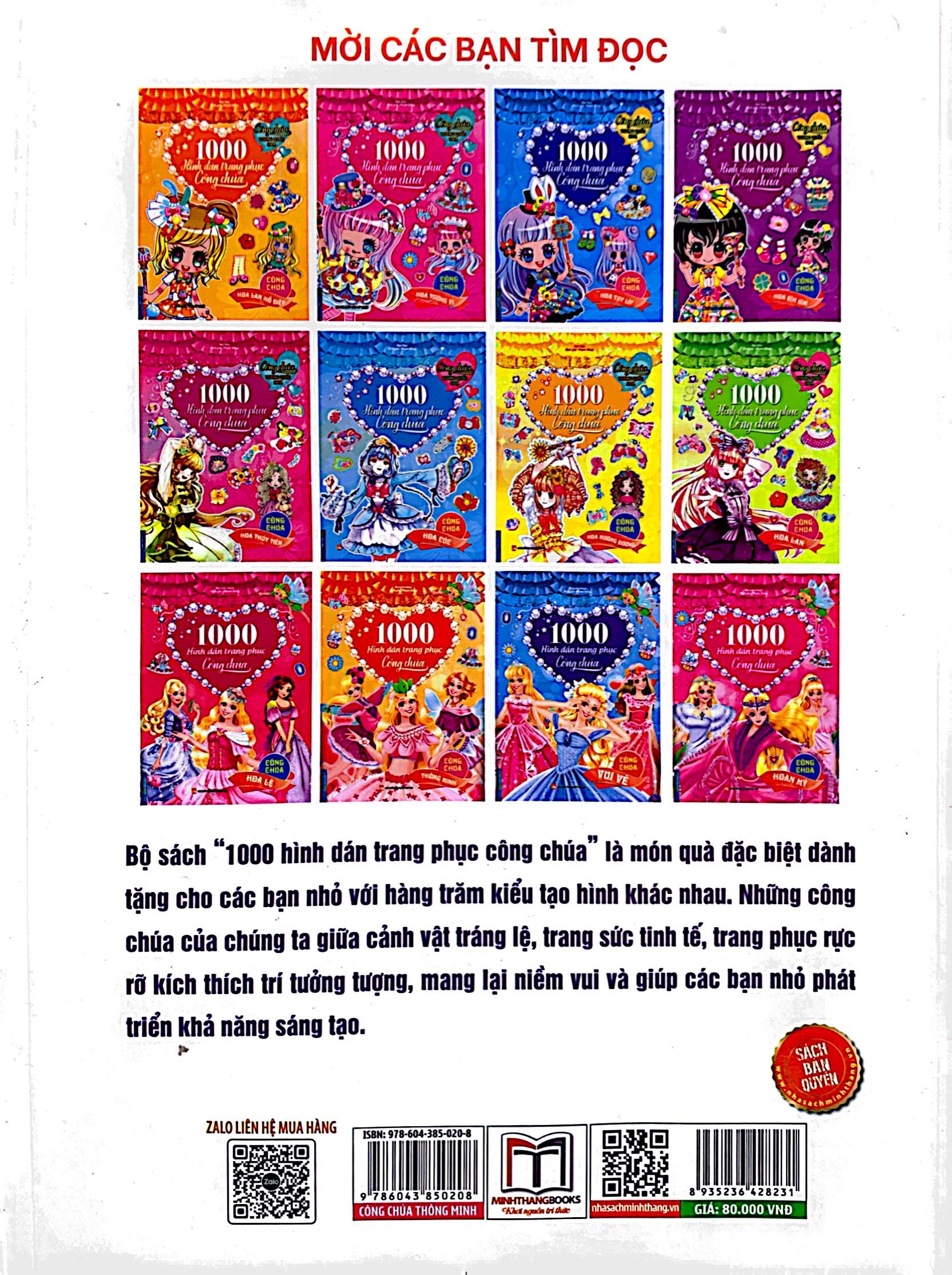 1000 hình dán trang phục công chúa - công chúa thông minh (tái bản 2022)