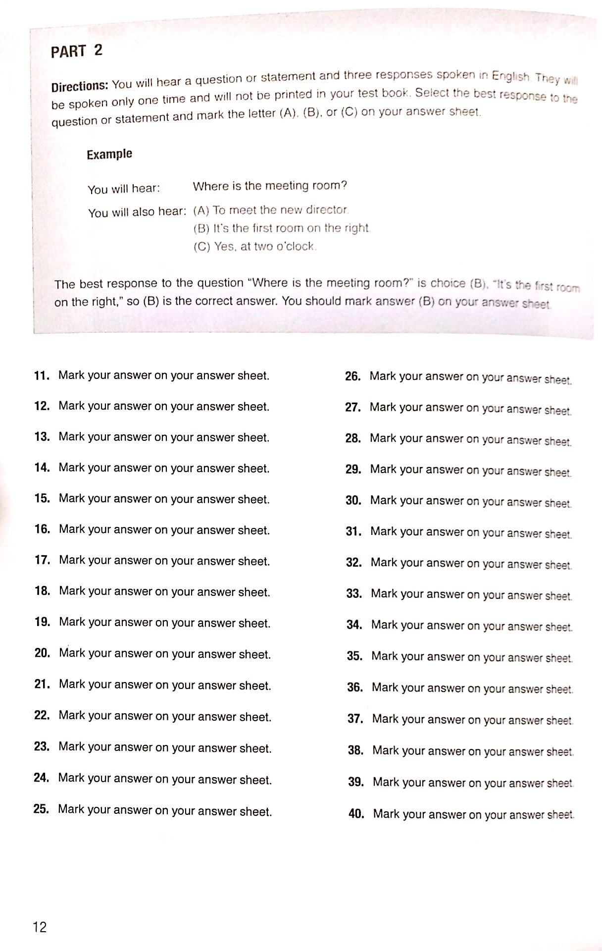 1000 listening comprehension practice test items for the new toeic test