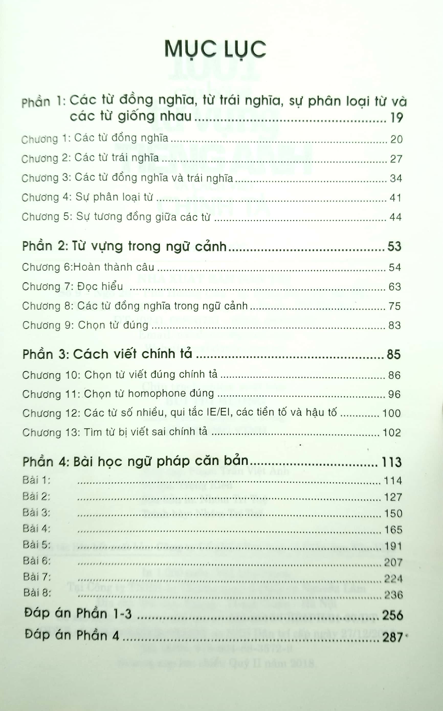 1001 câu hỏi về từ vựng tiếng anh và cách viết chính tả