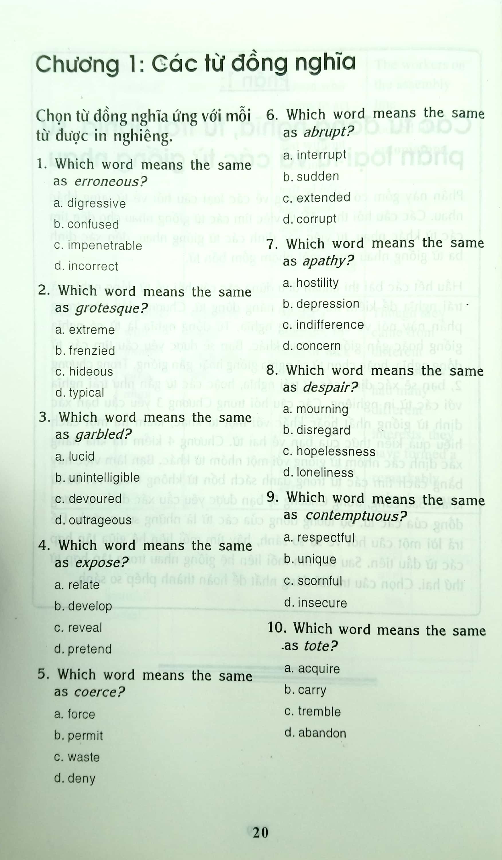 1001 câu hỏi về từ vựng tiếng anh và cách viết chính tả