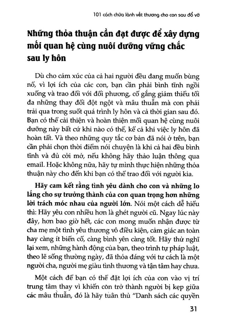 101 cách chữa lành vết thương cho con sau đổ vỡ - để con không tổn thương và vẫn luôn yêu bố mẹ