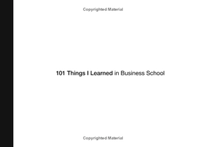 101 things i learned in business school