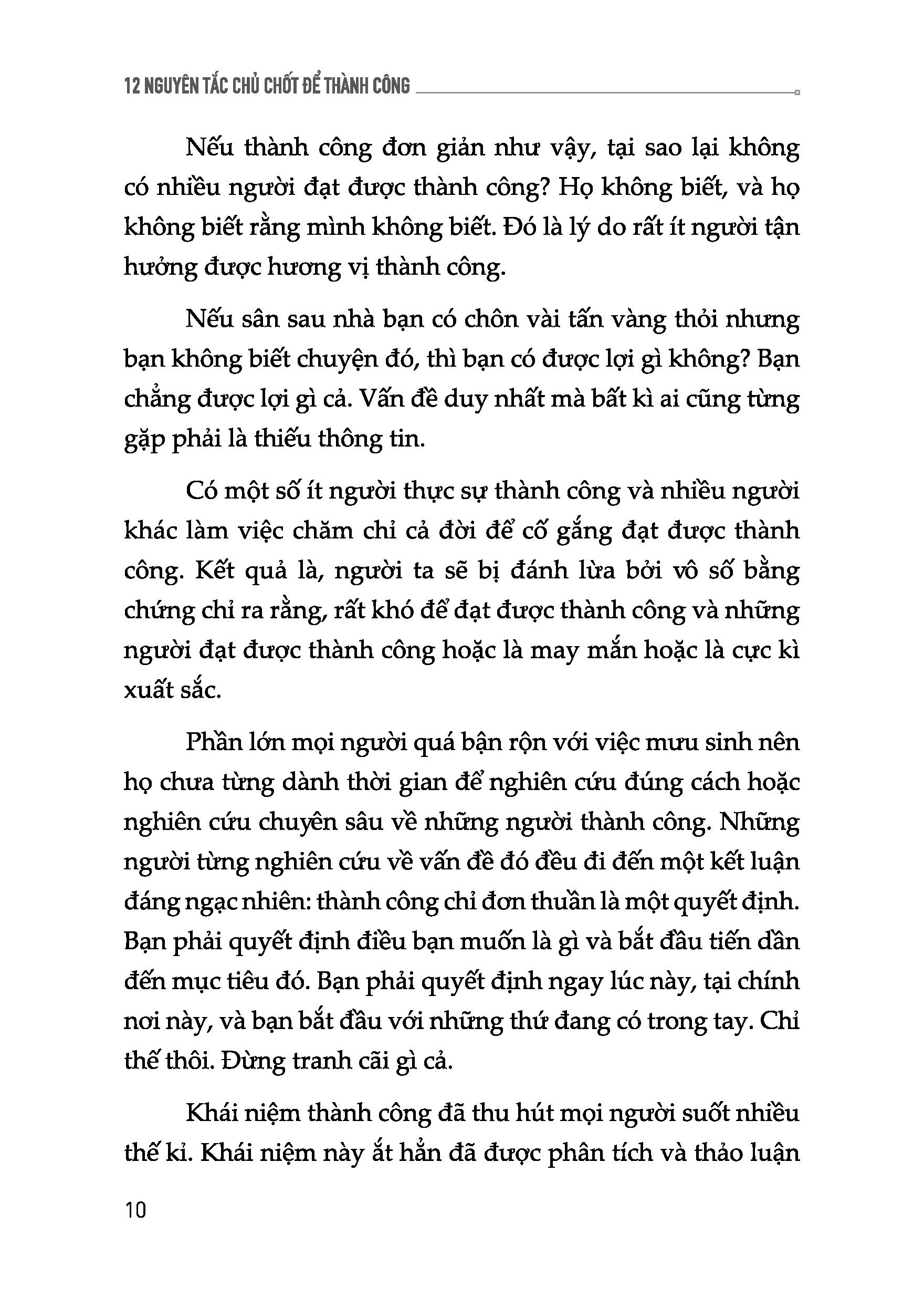 12 nguyên tắc chủ chốt để thành công