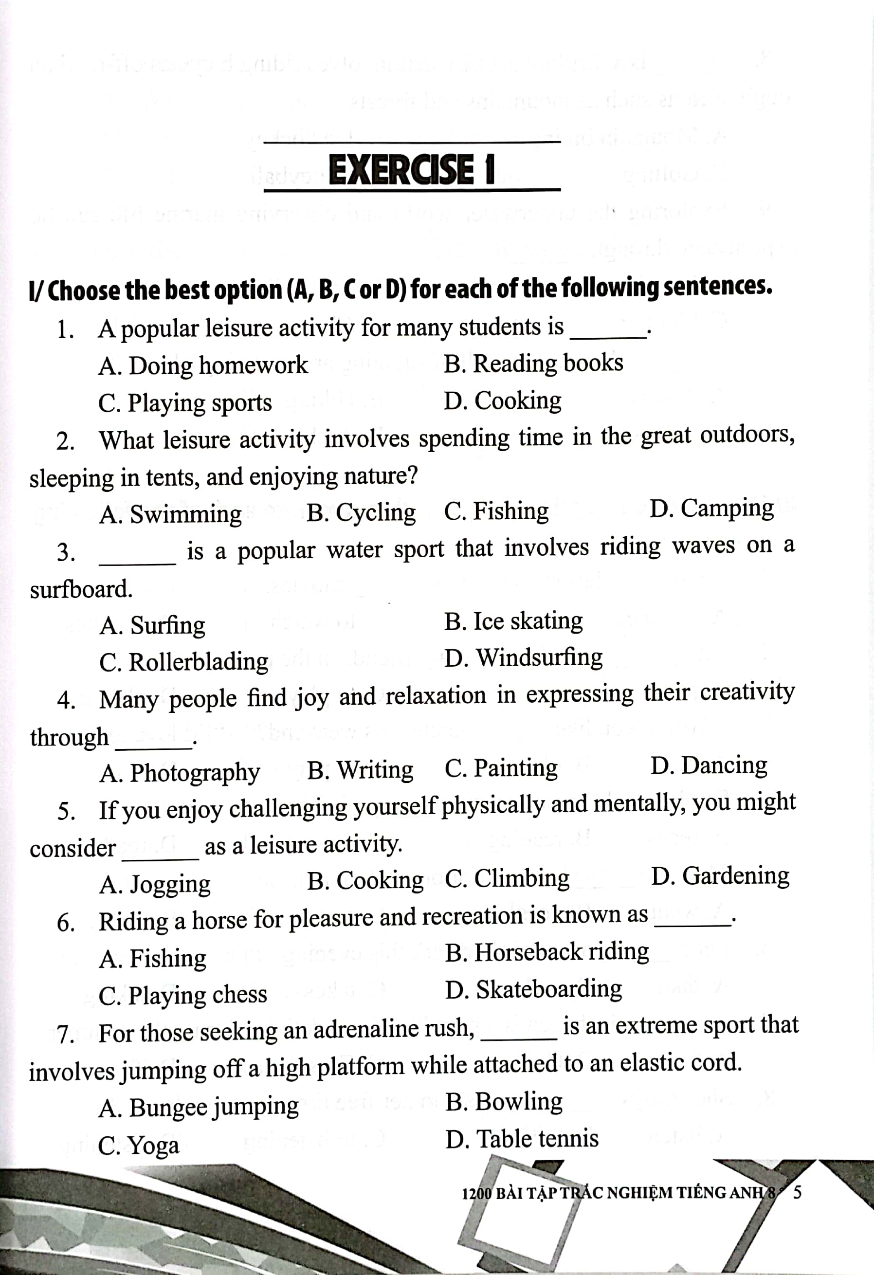 1200 bài tập trắc nghiệm tiếng anh 8 (theo chương trình giáo dục phổ thông mới - dùng chung cho các bộ sgk hiện hành)