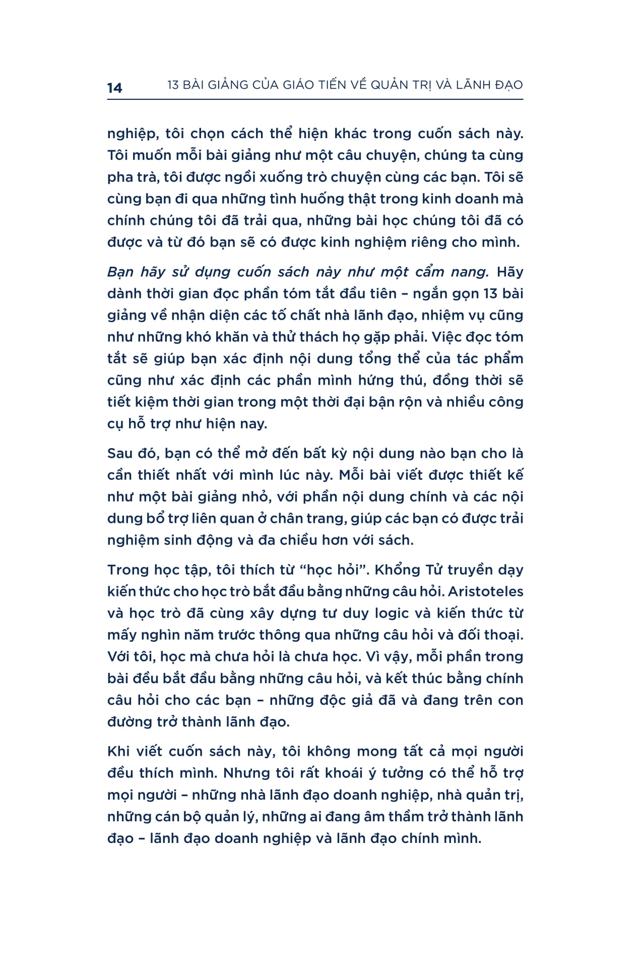 13 Bai Giang Cua Giao Tien Ve Quan Tri Va Lanh Dao