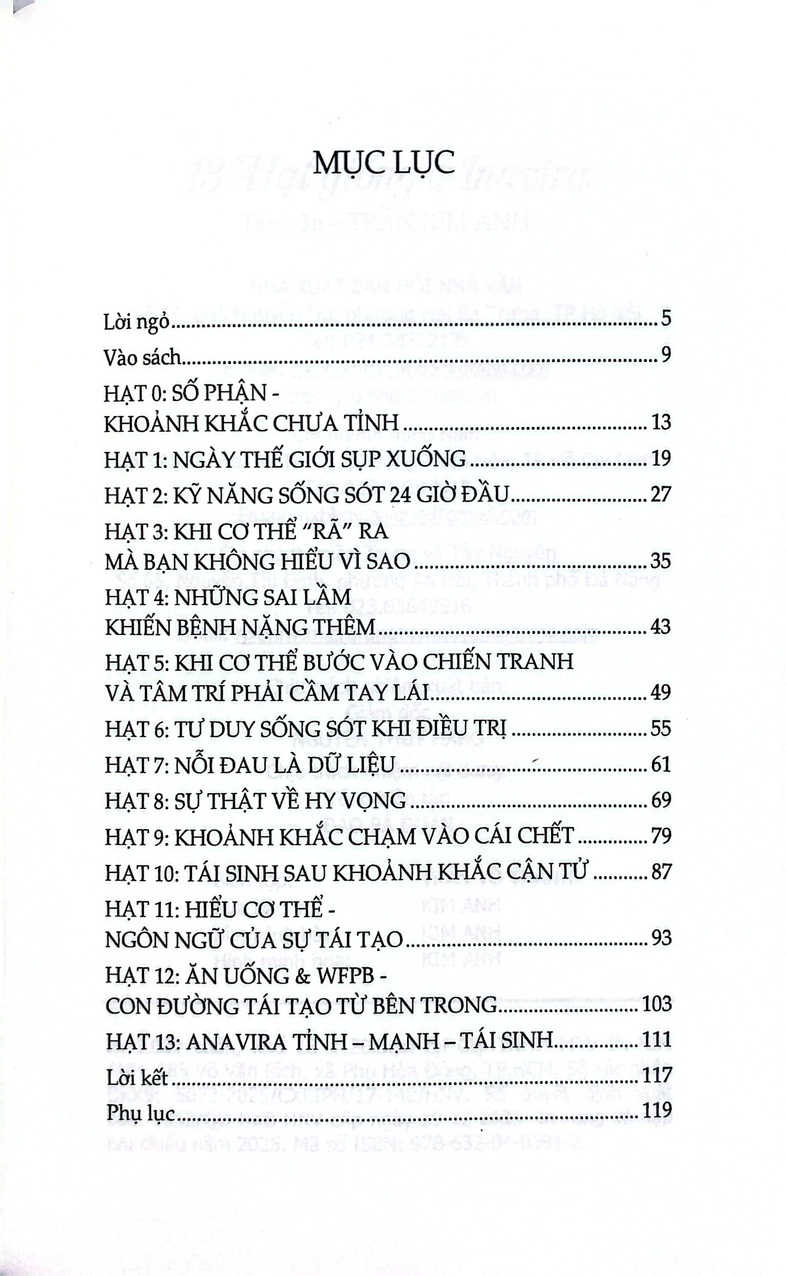 13 Hạt Giống Anavira - Sách Dành Cho Bệnh Nhân Ung Thư Muốn Sống Sót - Phục Hồi - Tái Sinh