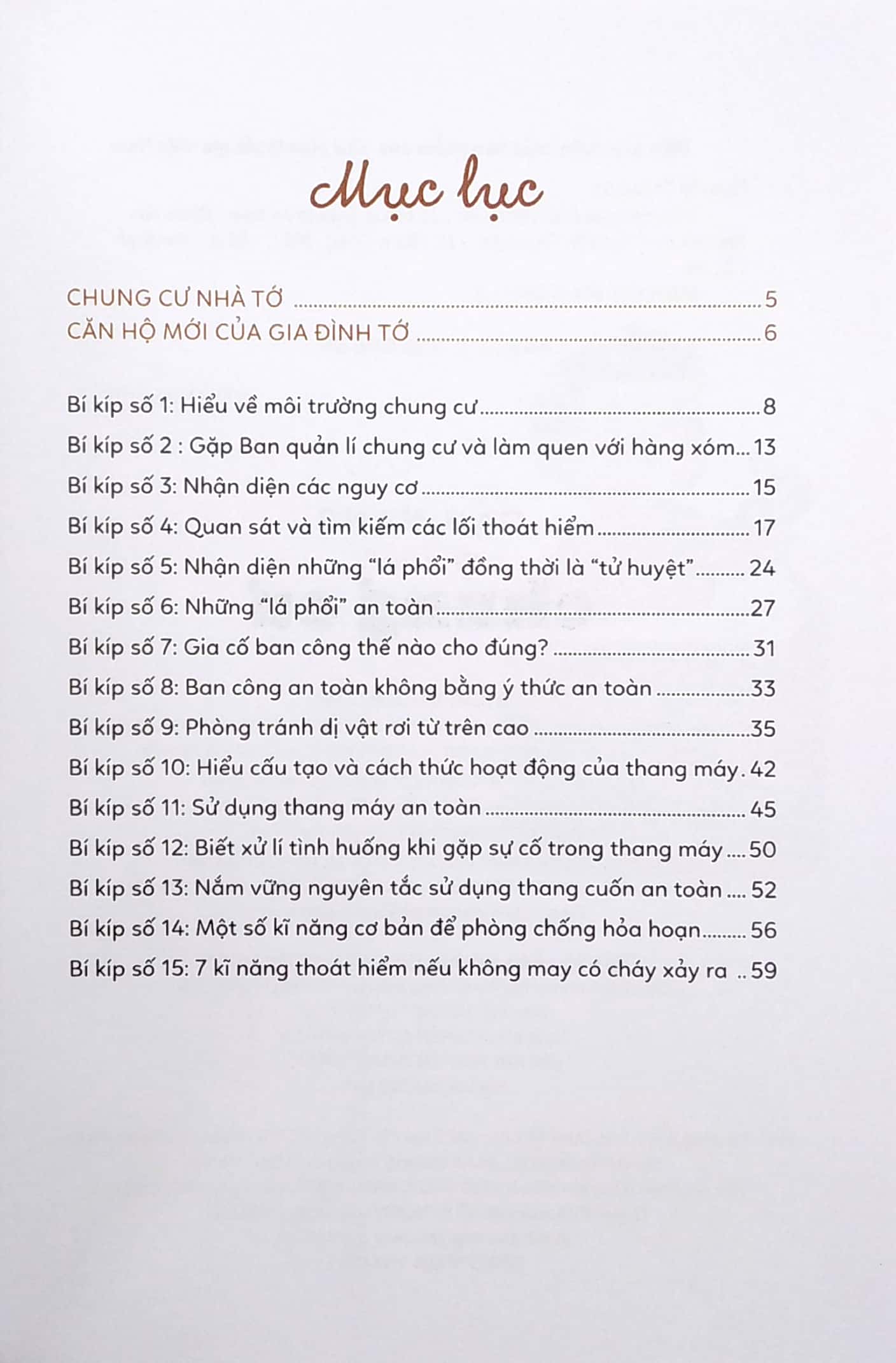 15 bí kíp giúp tớ an toàn - cẩm nang an toàn chung cư