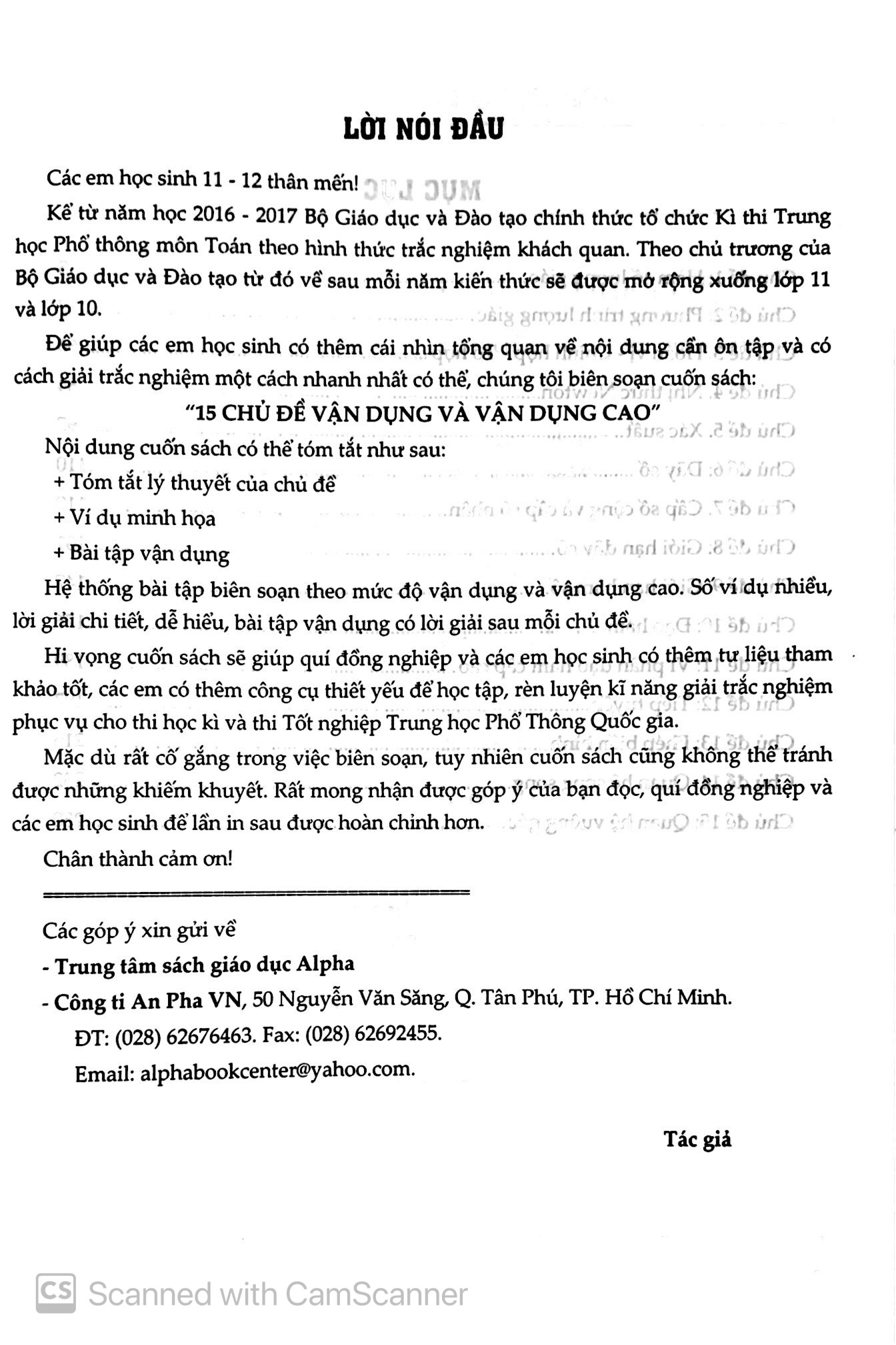 15 chủ đề vận dụng & nâng cao toán trắc nghiệm 11