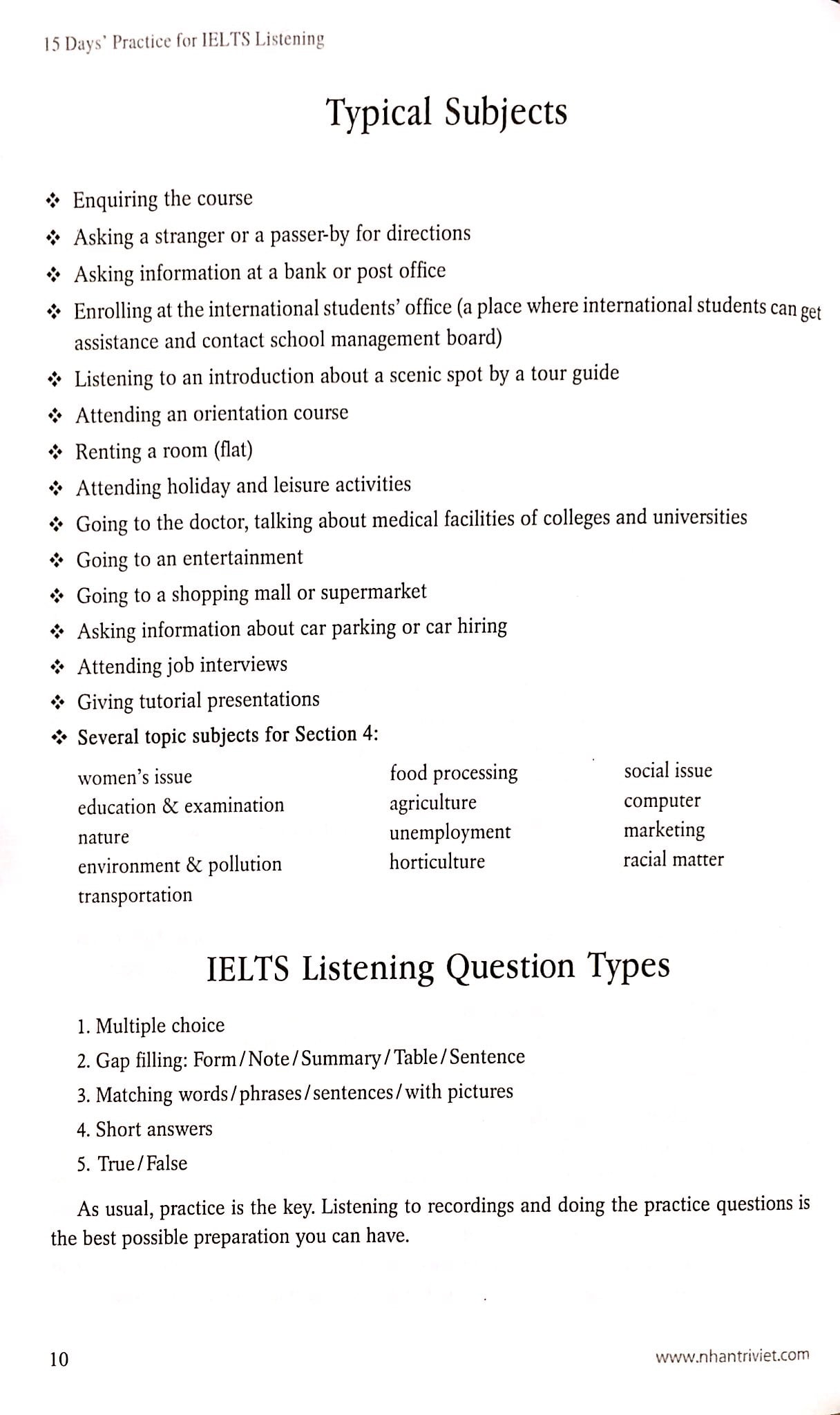 15 days' practice for ielts - listening