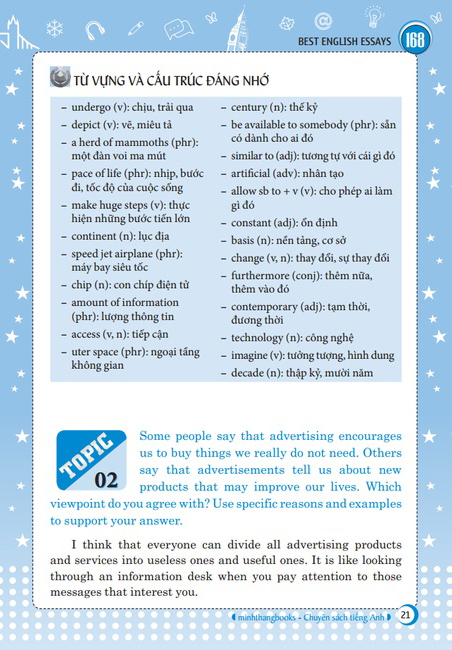 168 bài luận tiếng anh hay nhất (tái bản 2024)