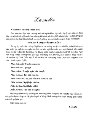 199 bài và đoạn văn hay lớp 7 (biên soạn theo chương trình giao dục phổ thông mới)