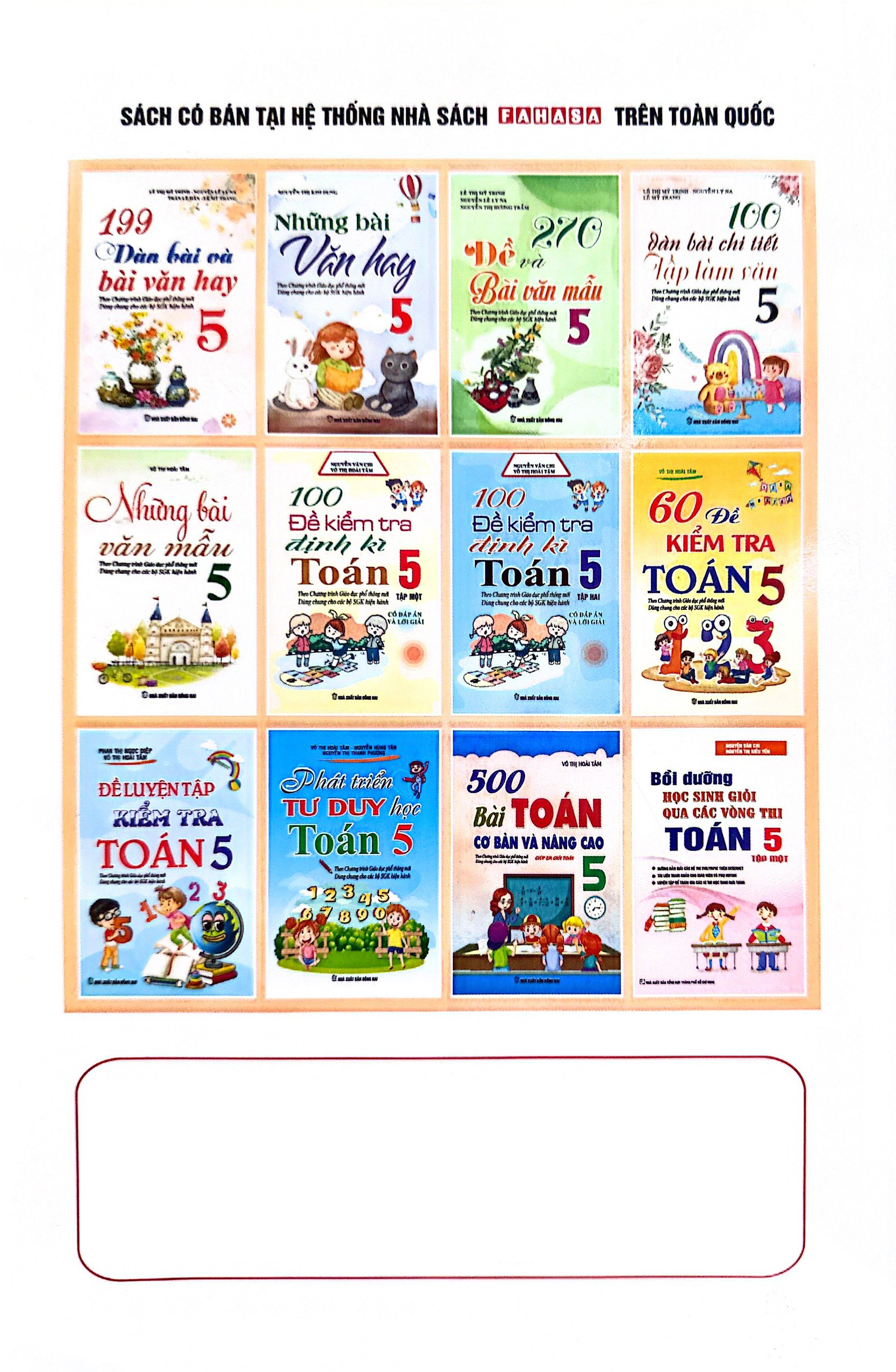 199 dàn bài và bài văn hay 5 (theo chương trình gdpt mới)