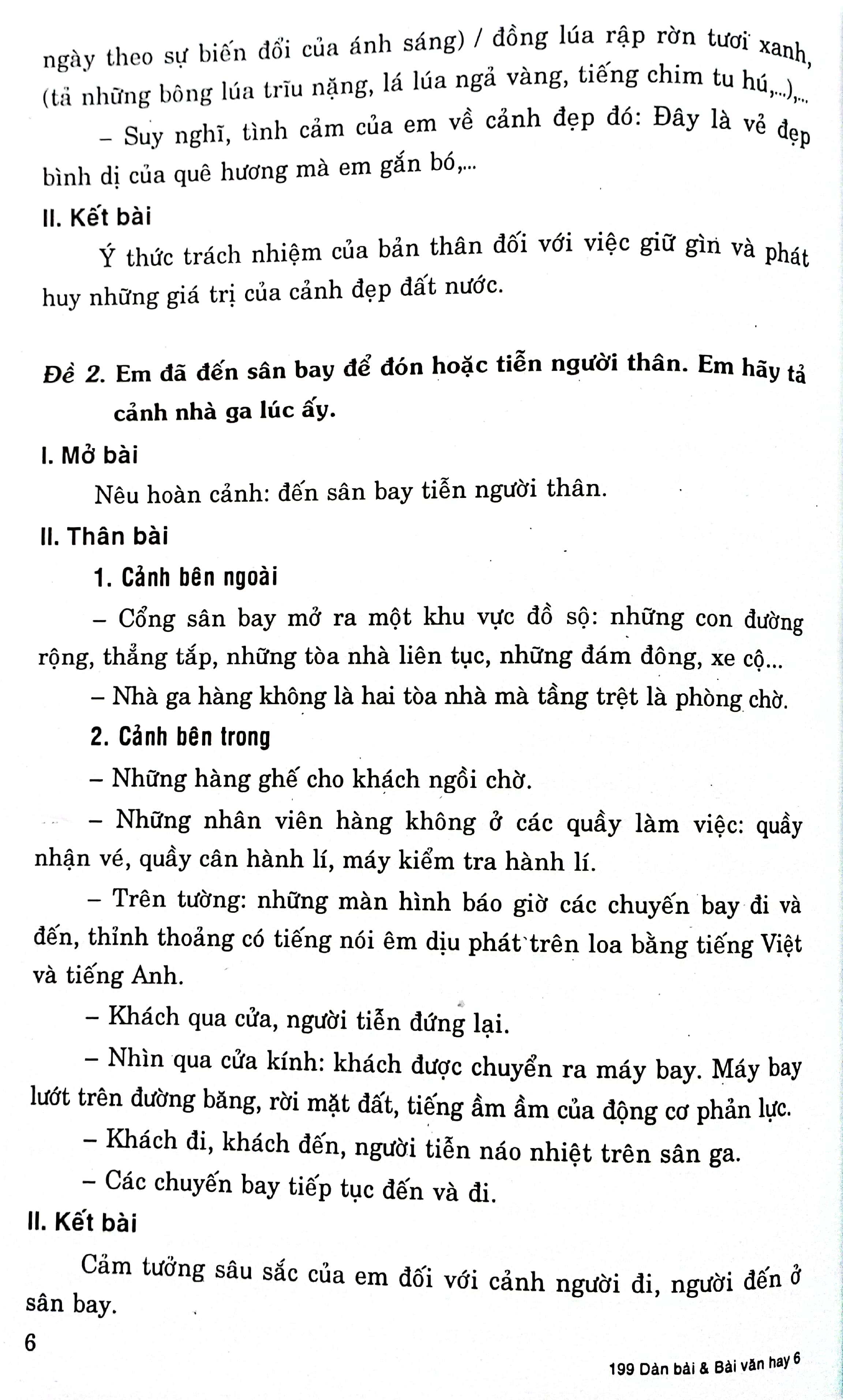 199 dàn bài và bài văn hay 6 (biên soạn theo chương trình gdpt mới)