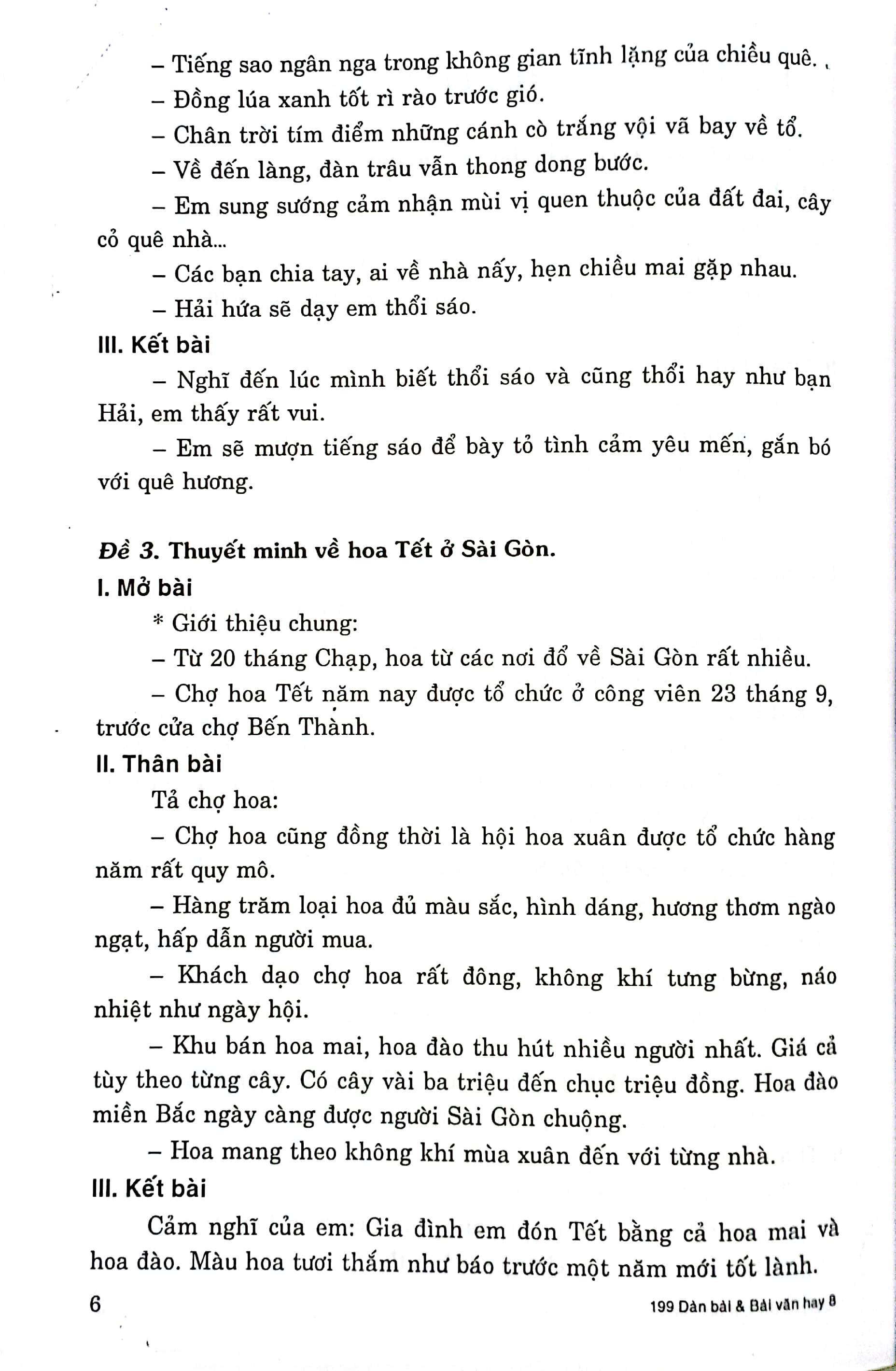 199 dàn bài và bài văn hay 8