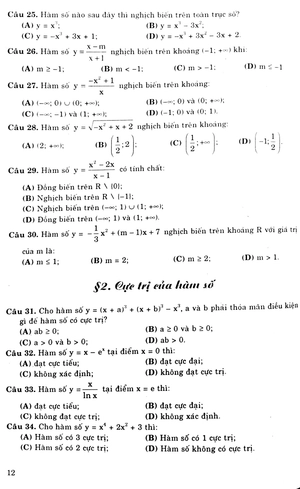 1990 bài tập trắc nghiệm toán lớp 12