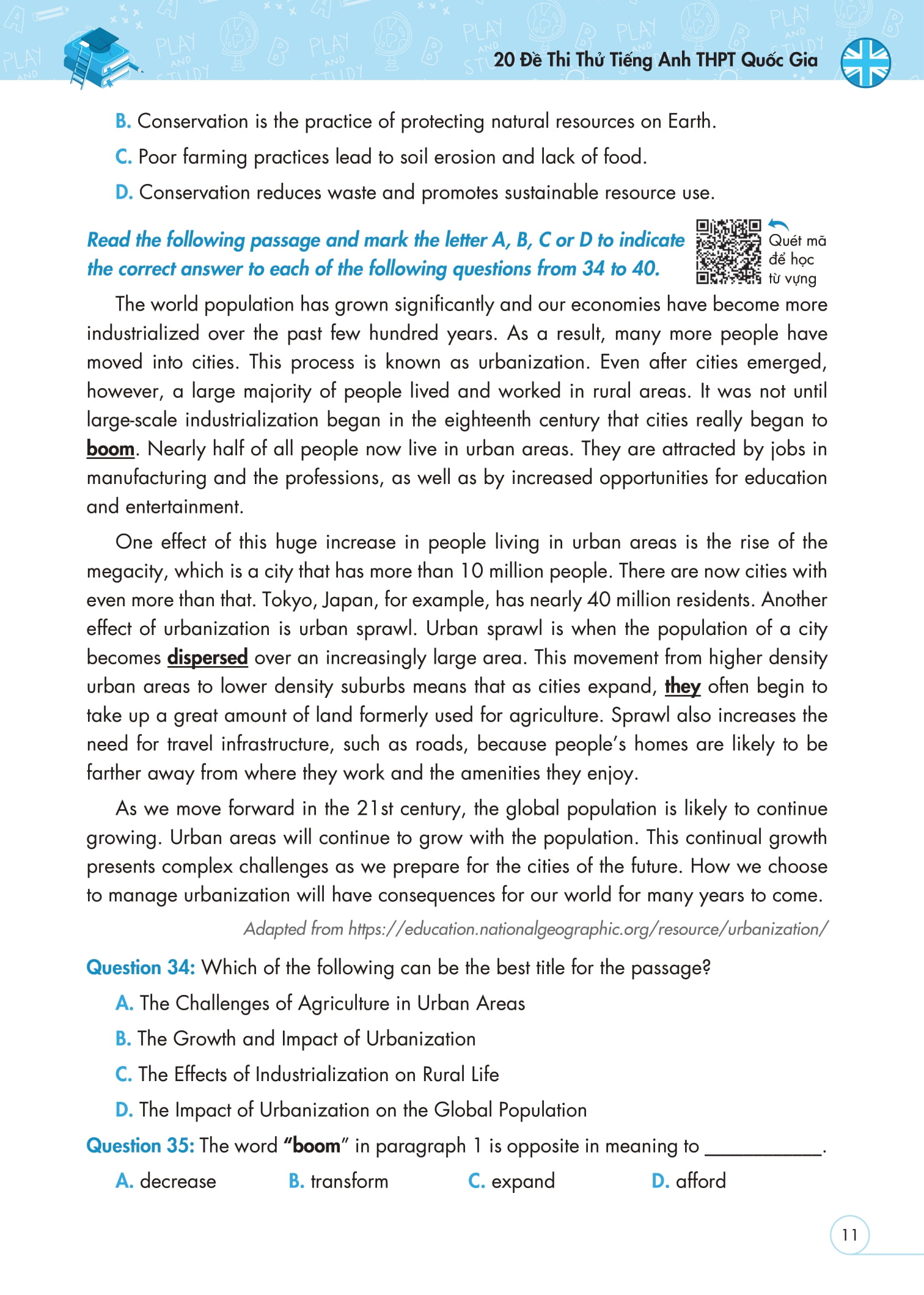 20 De Thi Thu Tieng Anh THPT Quoc Gia (Co Dap An)