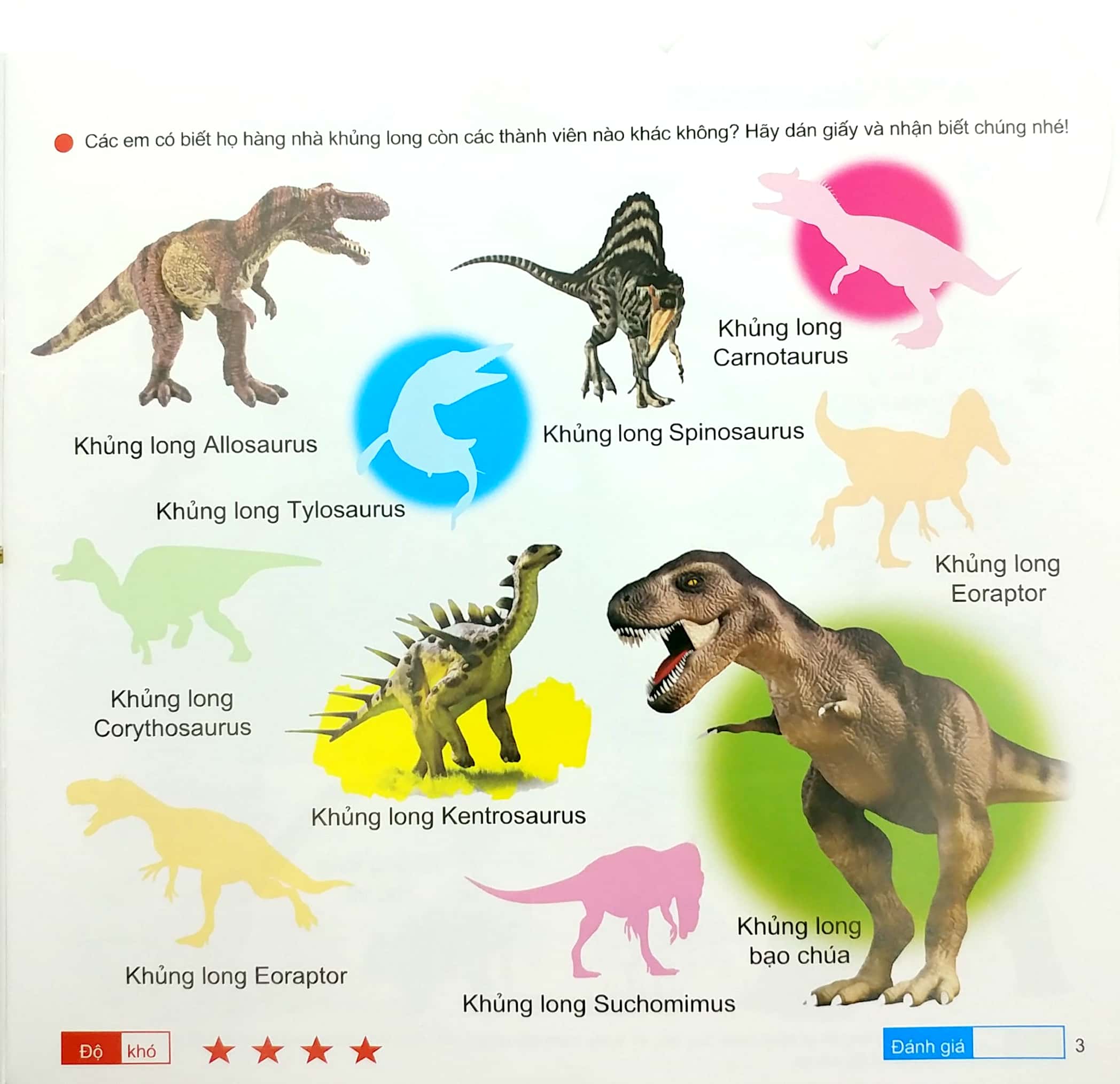 200 miếng bóc dán thông minh - khủng long (tái bản 2018)