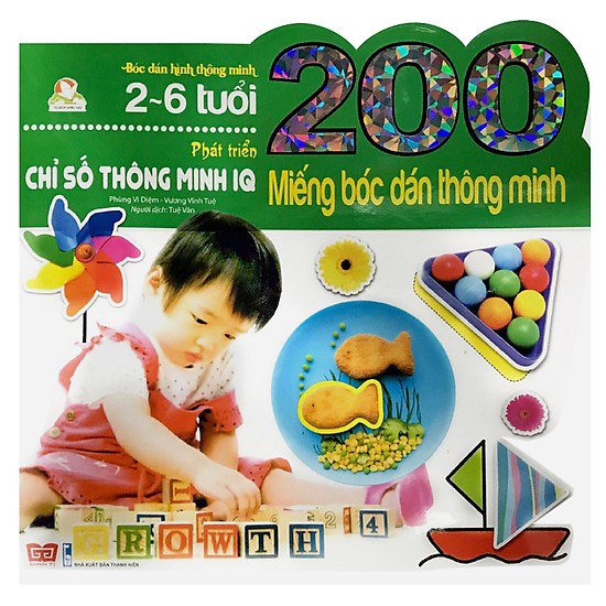 200 miếng bóc dán thông minh - phát triển chỉ số thông minh iq (2-6 tuổi)